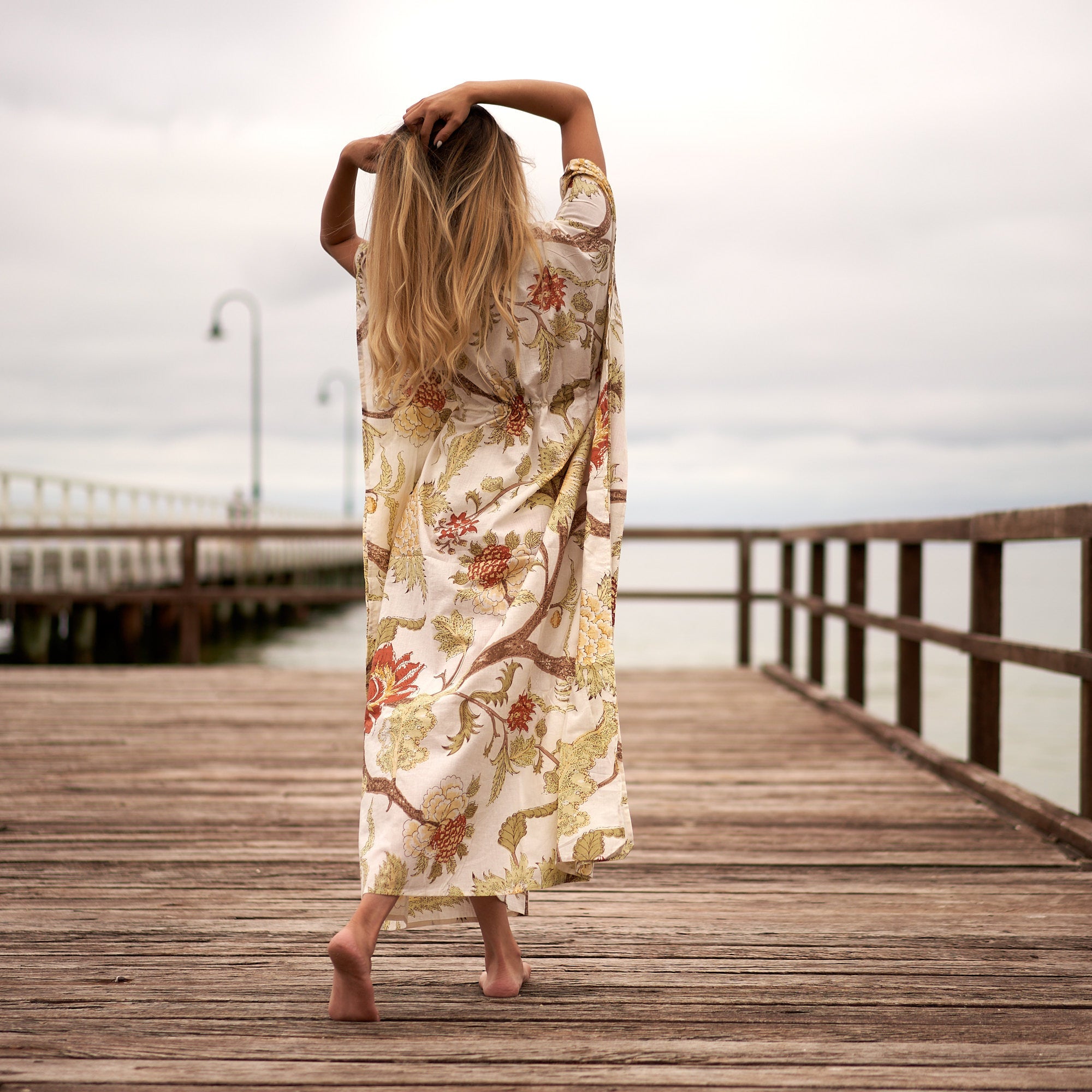 Nature's Roots Cotton Kaftan | Earthy Vibes