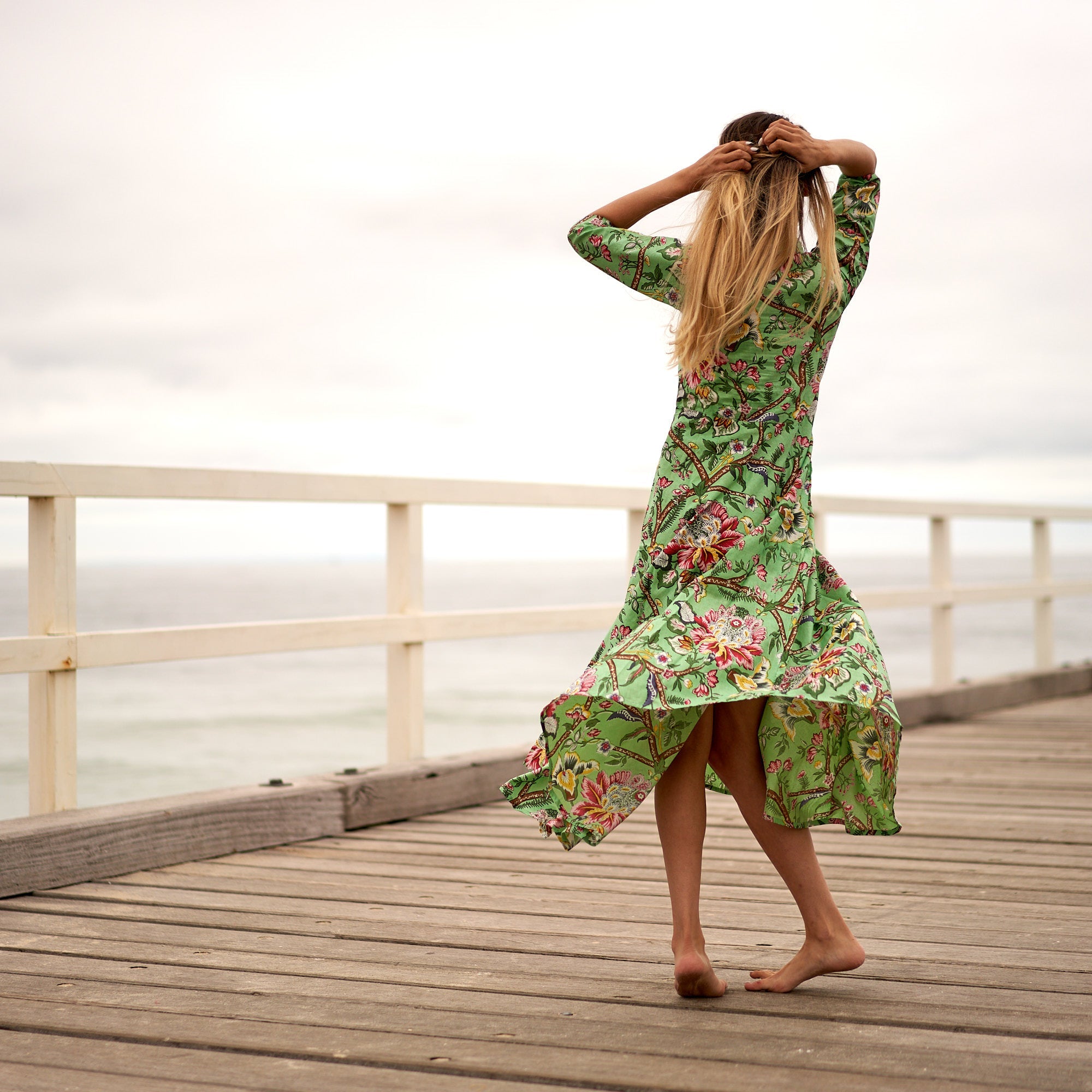 Retro Petals Cotton Dress | Vintage Florals