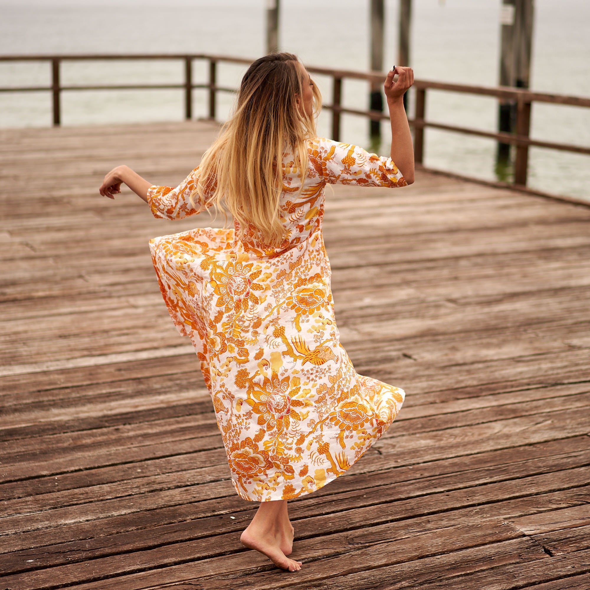 Citrine Oasis Cotton Dress | Bright & Cheerful