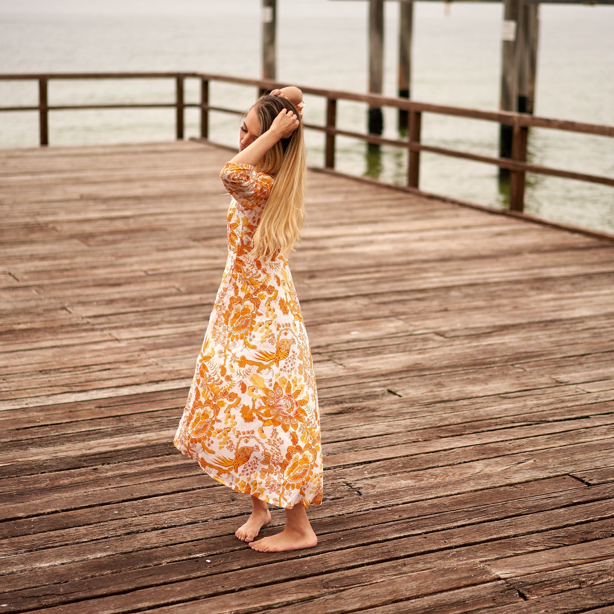 Citrine Oasis Cotton Dress | Bright & Cheerful