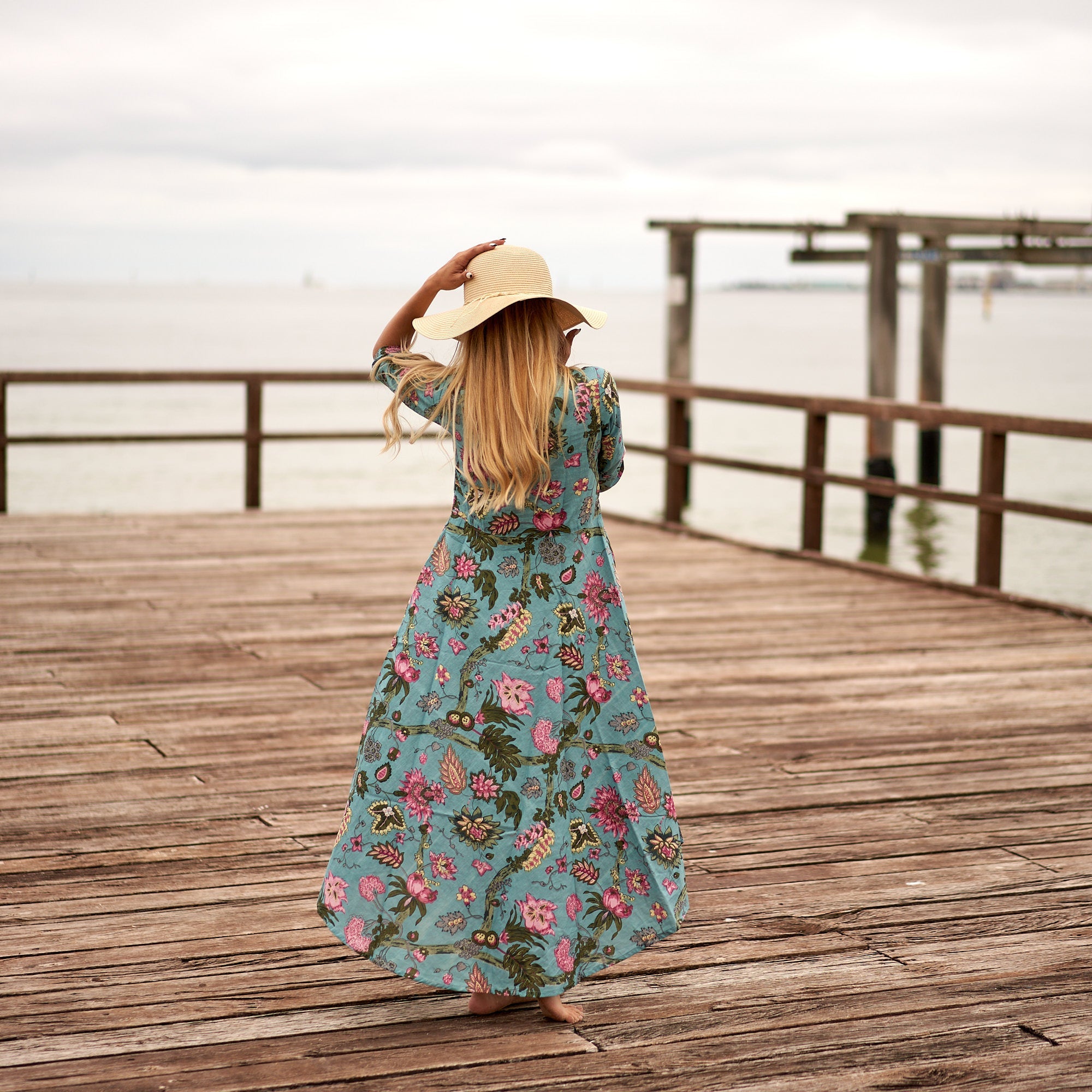 Turquoise Oasis Cotton Dress | Cool Hues