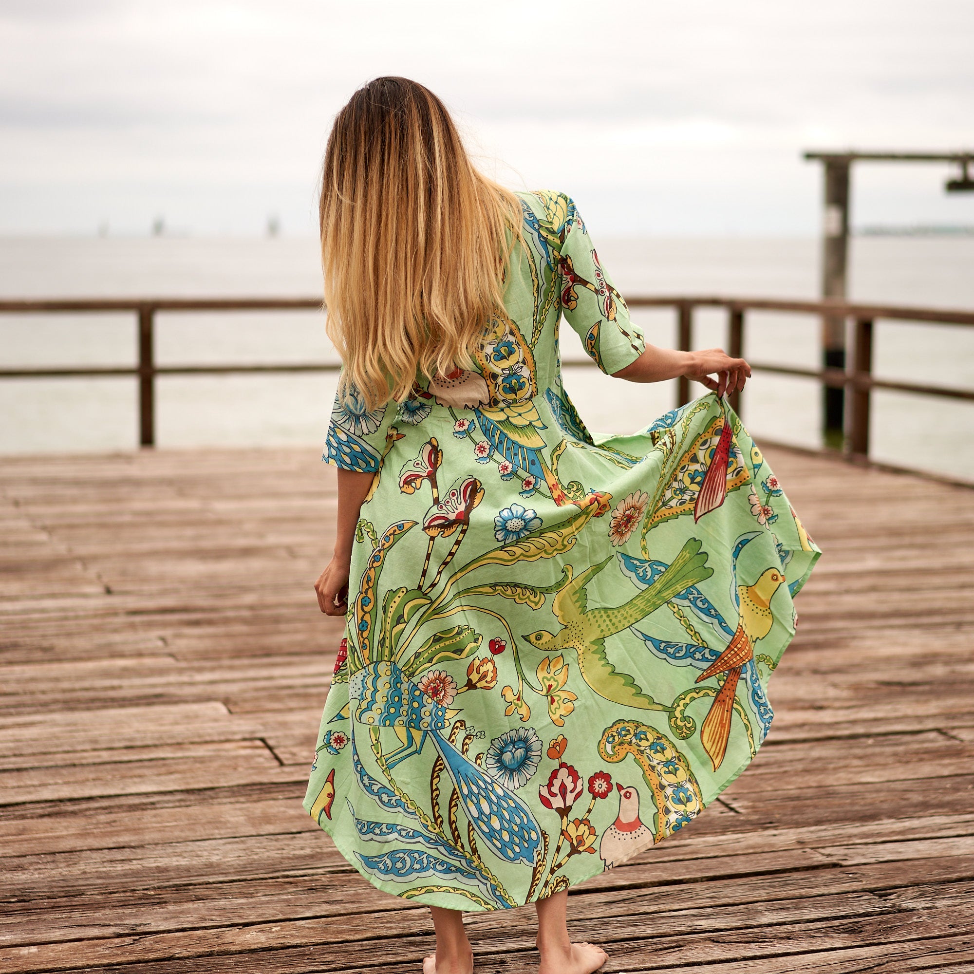 Bold Tropics Cotton Dress | Vibrant Patterns