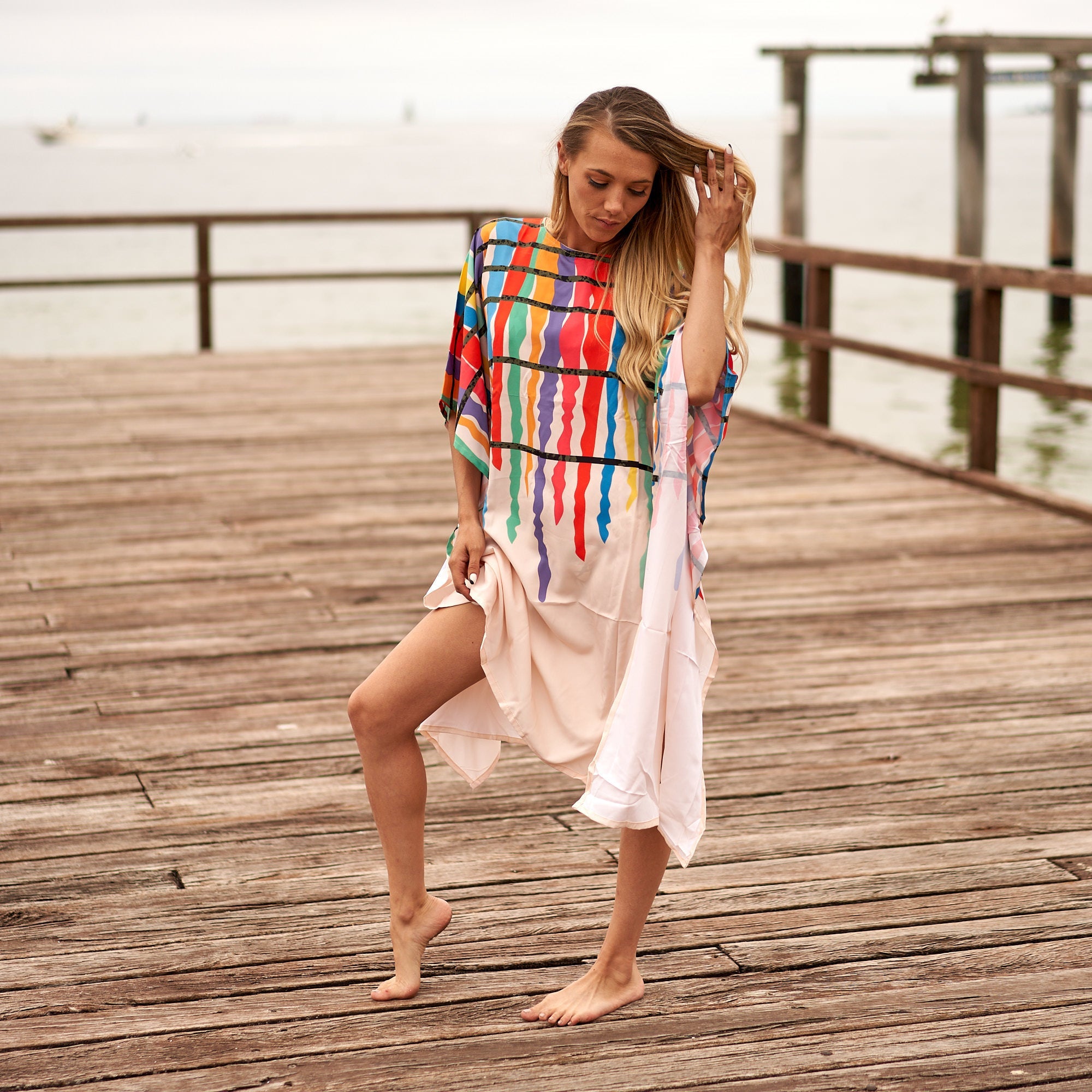 Beach Vibes Cotton Kaftan | Coastal Style