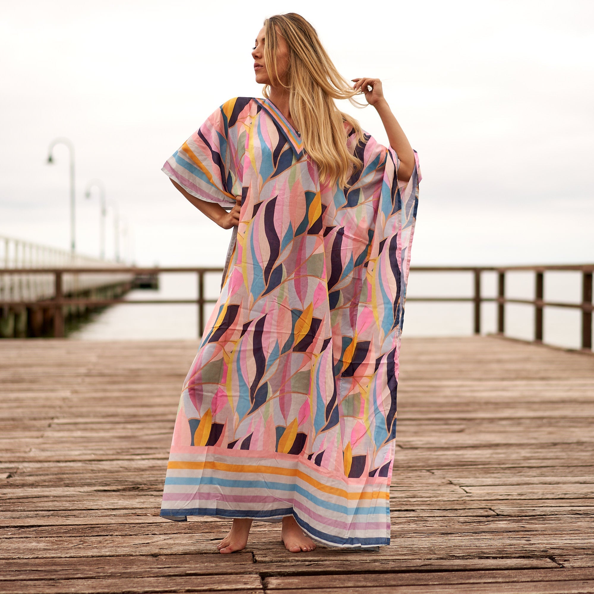 Tropical Paradise' Silk Kaftan | Luxe Boho Style