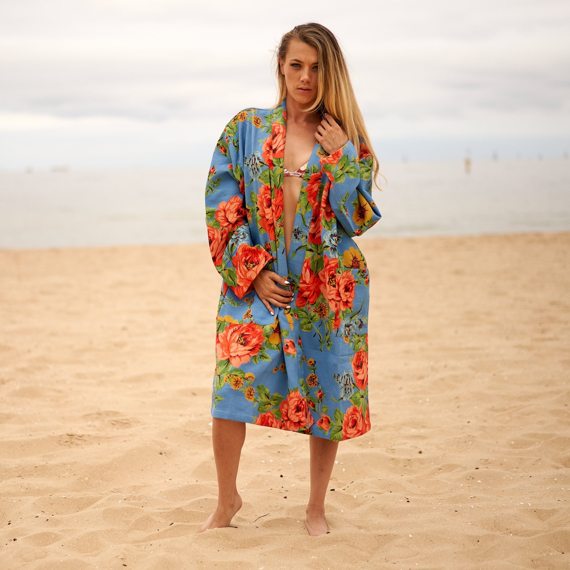 Fresh Florals Cotton Kimono Robe | Spring Vibe