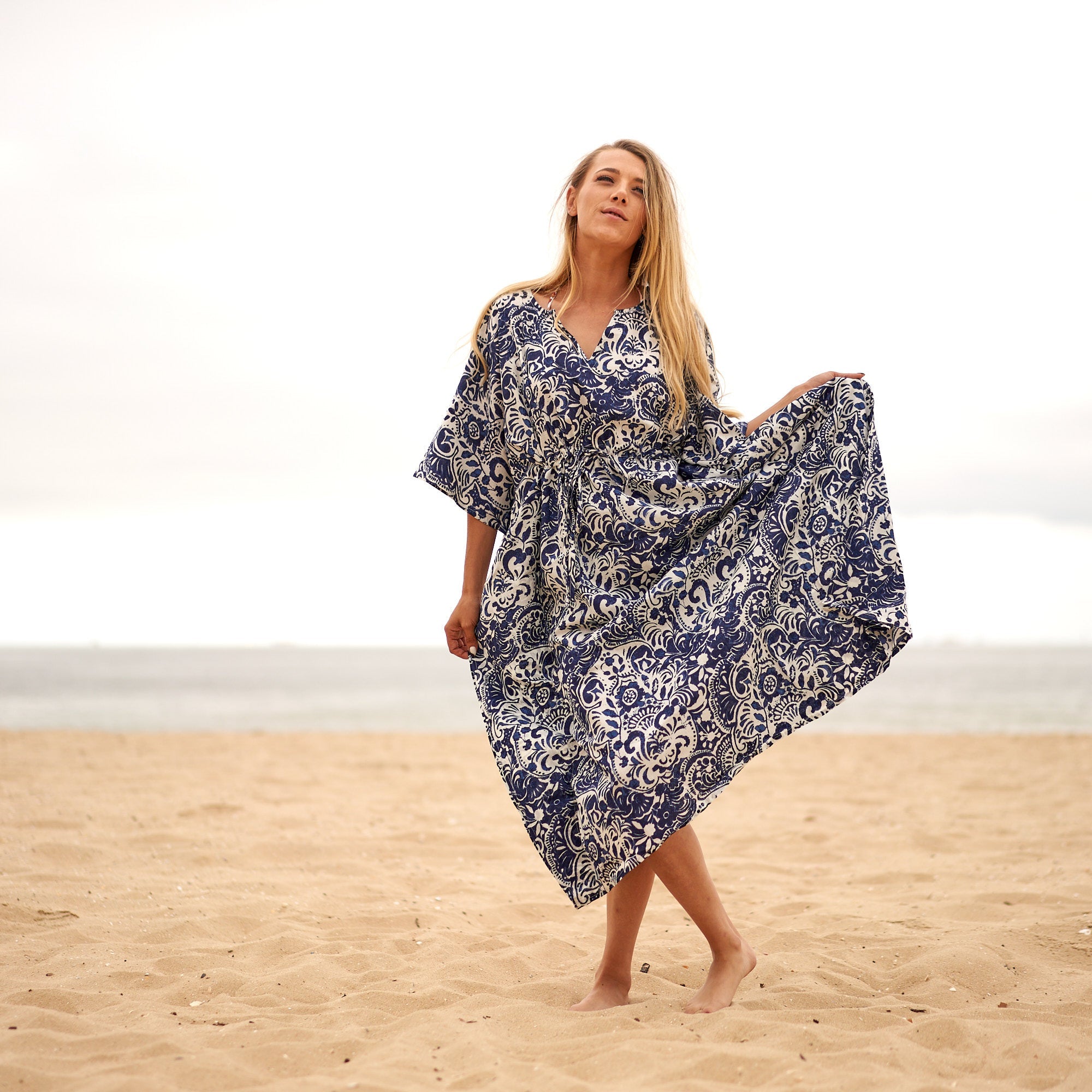 Vintage Vibes Cotton Kaftan | Retro Chic