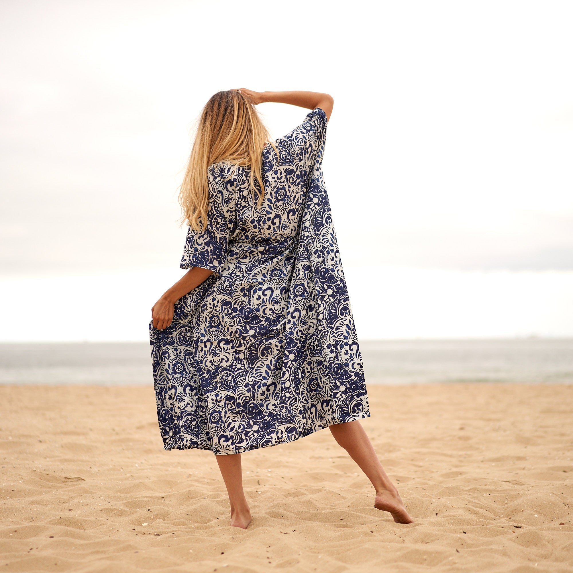 Vintage Vibes Cotton Kaftan | Retro Chic