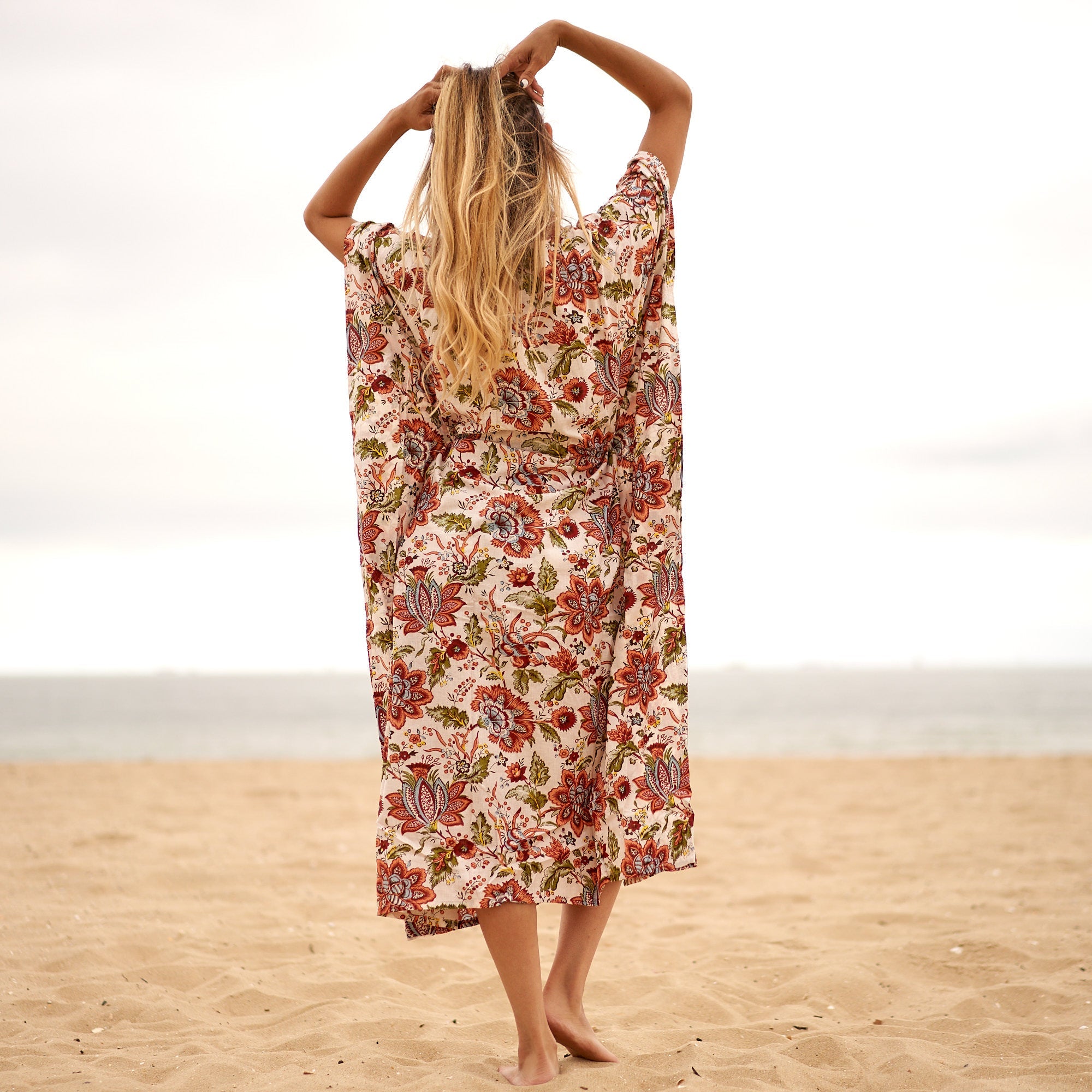 Floral Fantasy Cotton Kaftan | Romantic Style