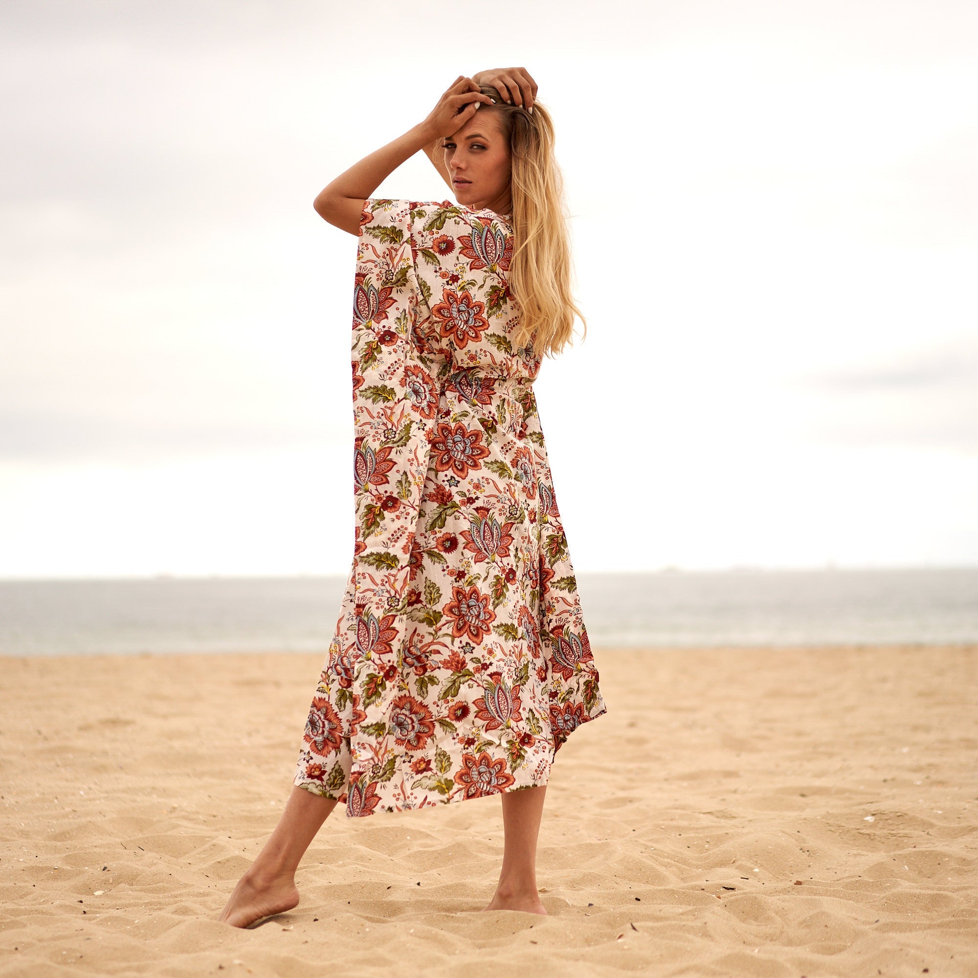 Floral Fantasy Cotton Kaftan | Romantic Style