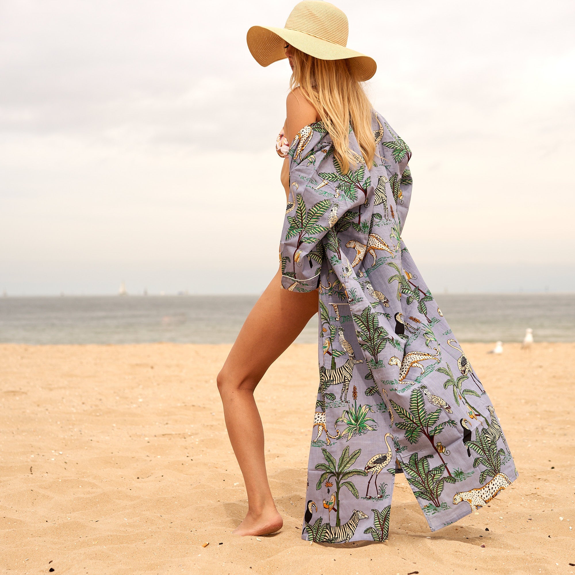 Rainforest Haze Cotton Kimono | Nature Inspired