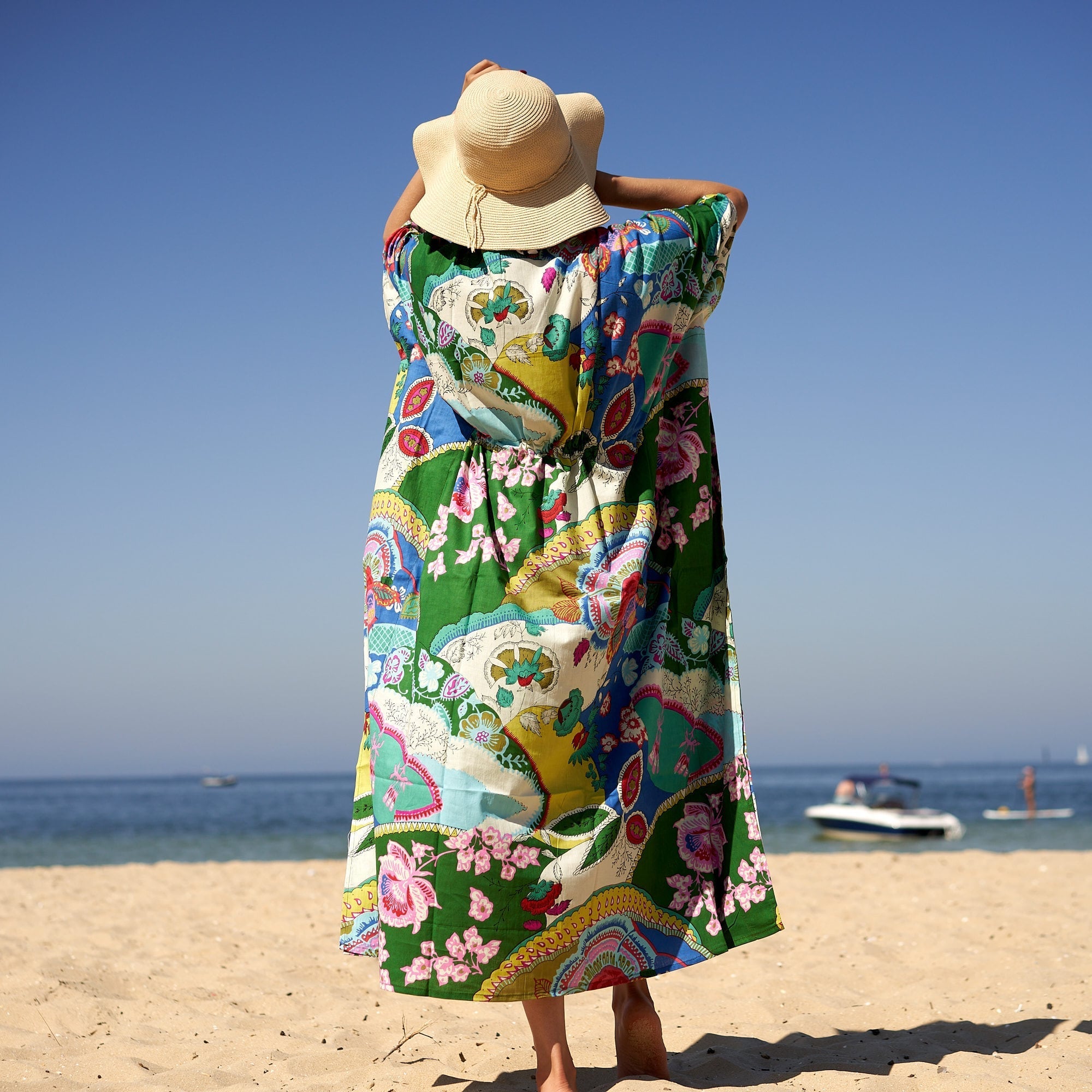 Island Intrigue' 100% Cotton Kaftan | Tropical Style