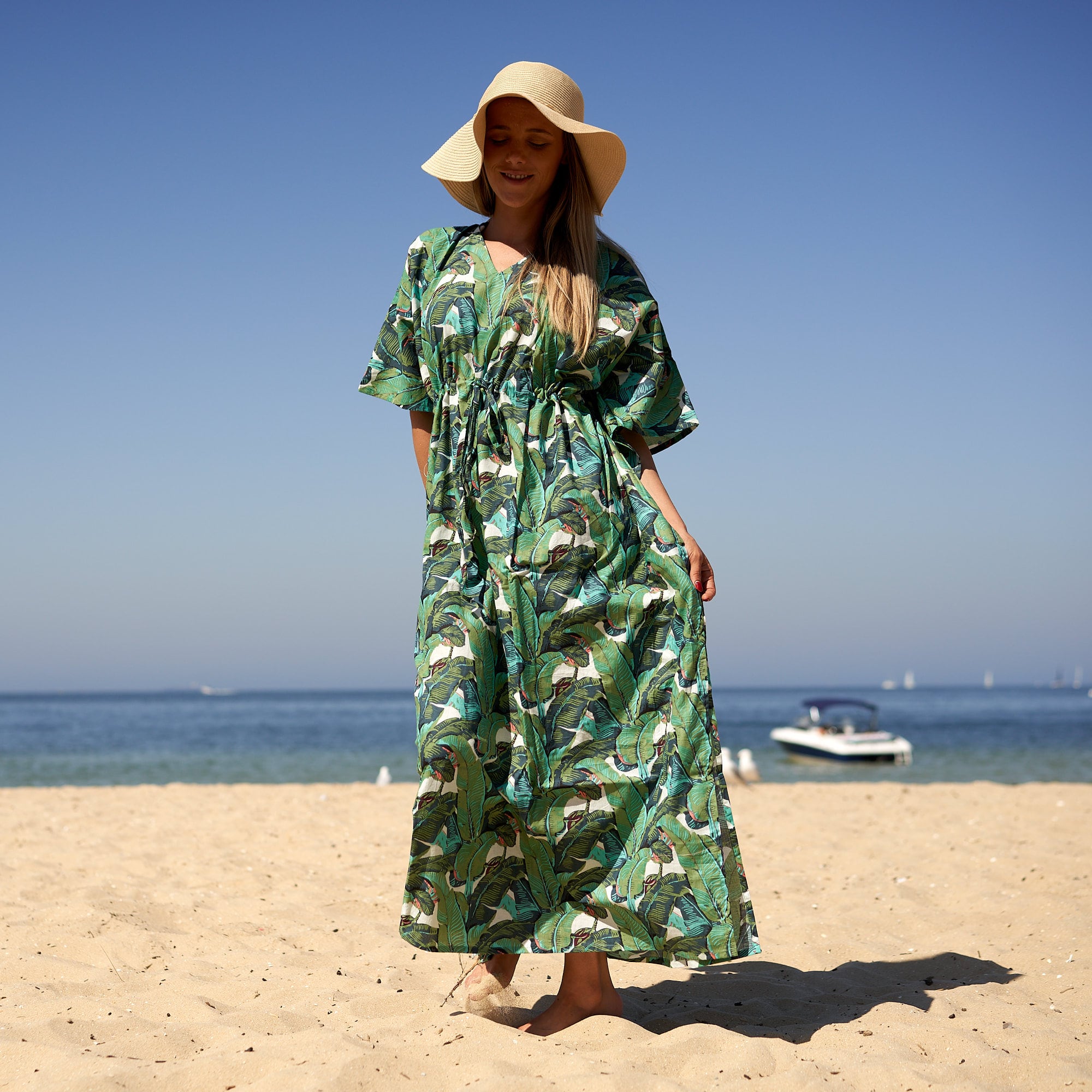 Jungle Oasis' 100% Cotton Kaftan | Boho Jungle Style