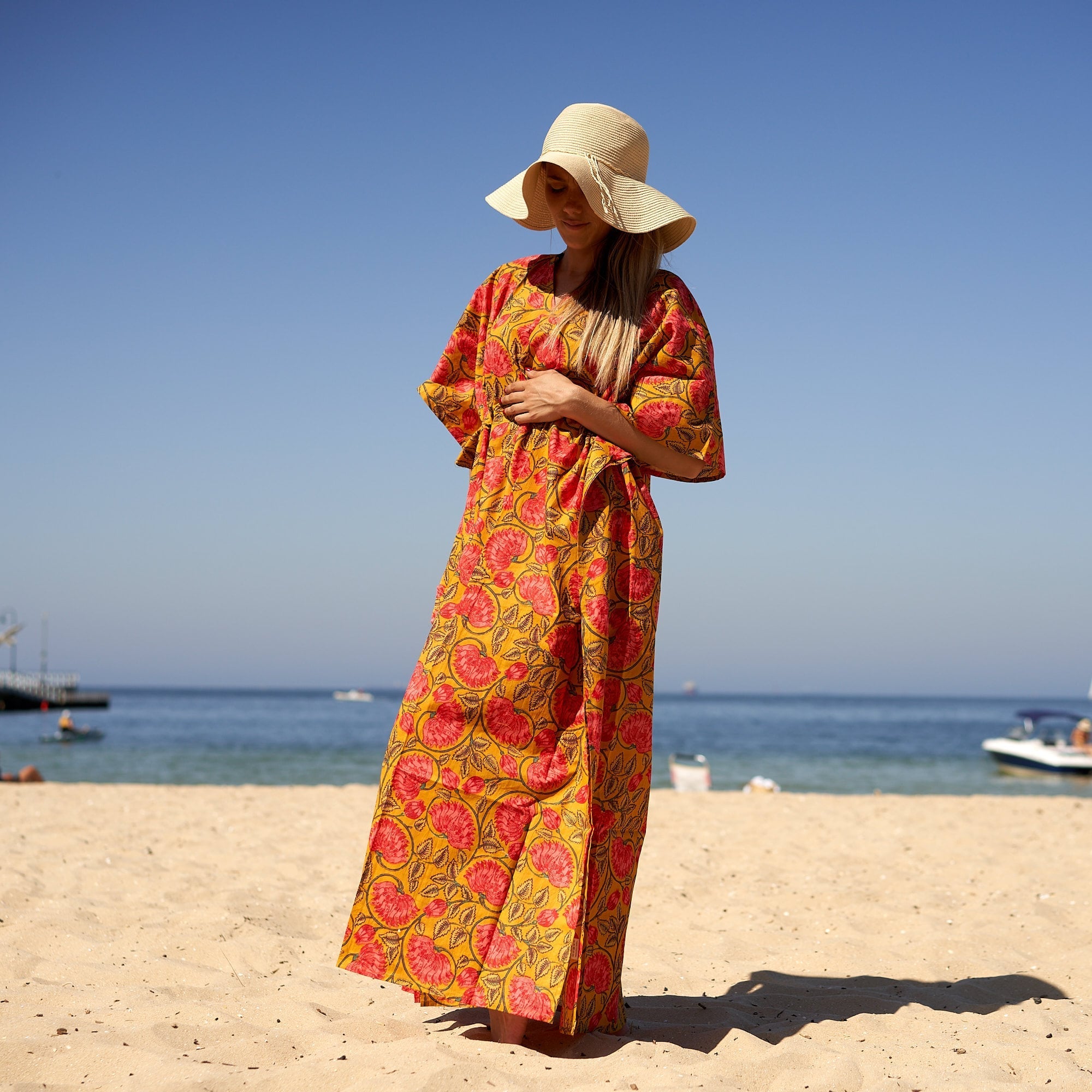 Sunshine Soiree' 100% Cotton Kaftan | Summer Style