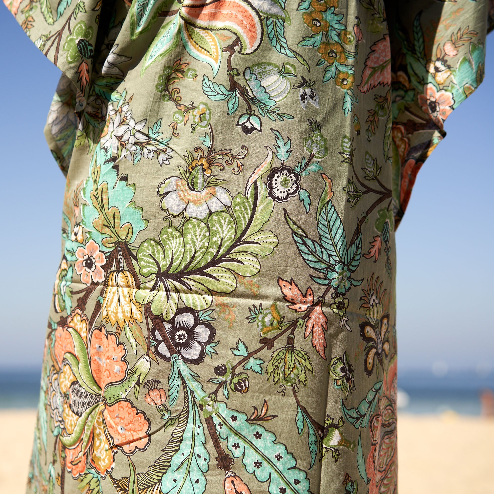 Holiday Florals' 100% Cotton Kaftan | Tropical Floral