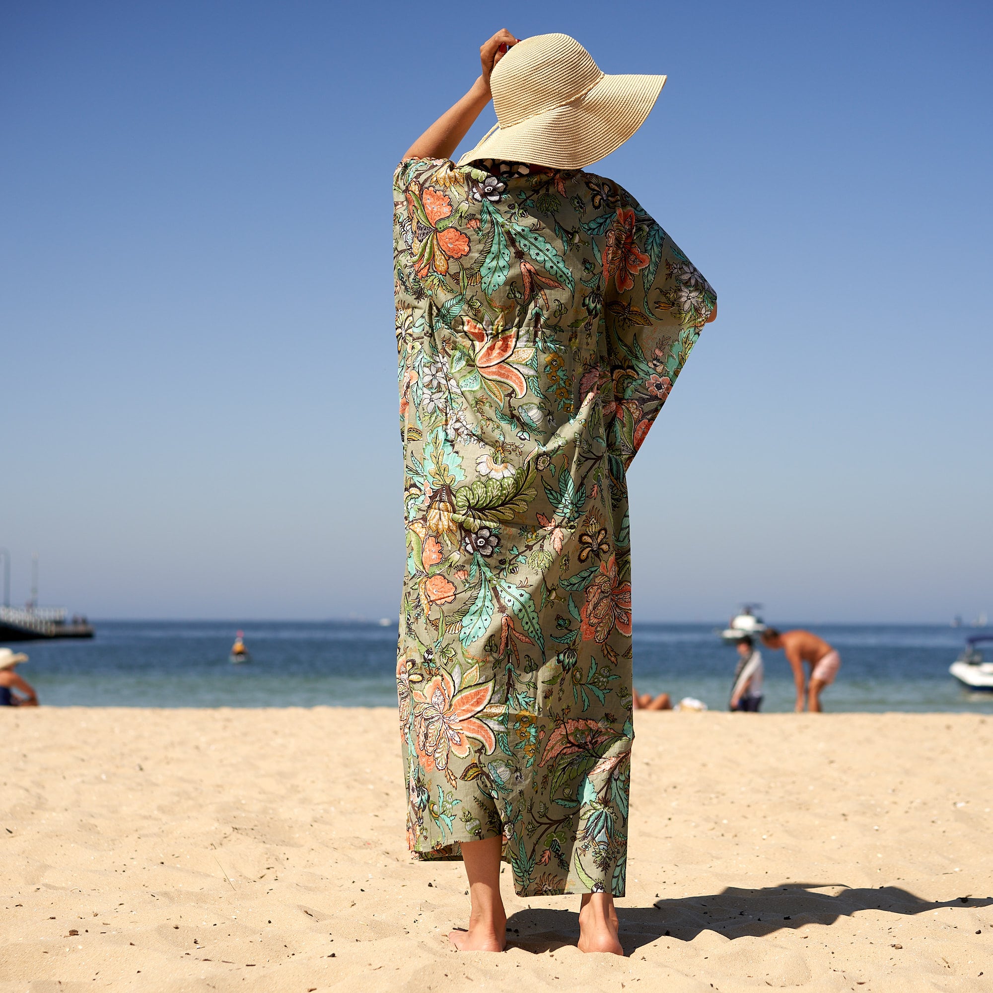 Holiday Florals' 100% Cotton Kaftan | Tropical Floral