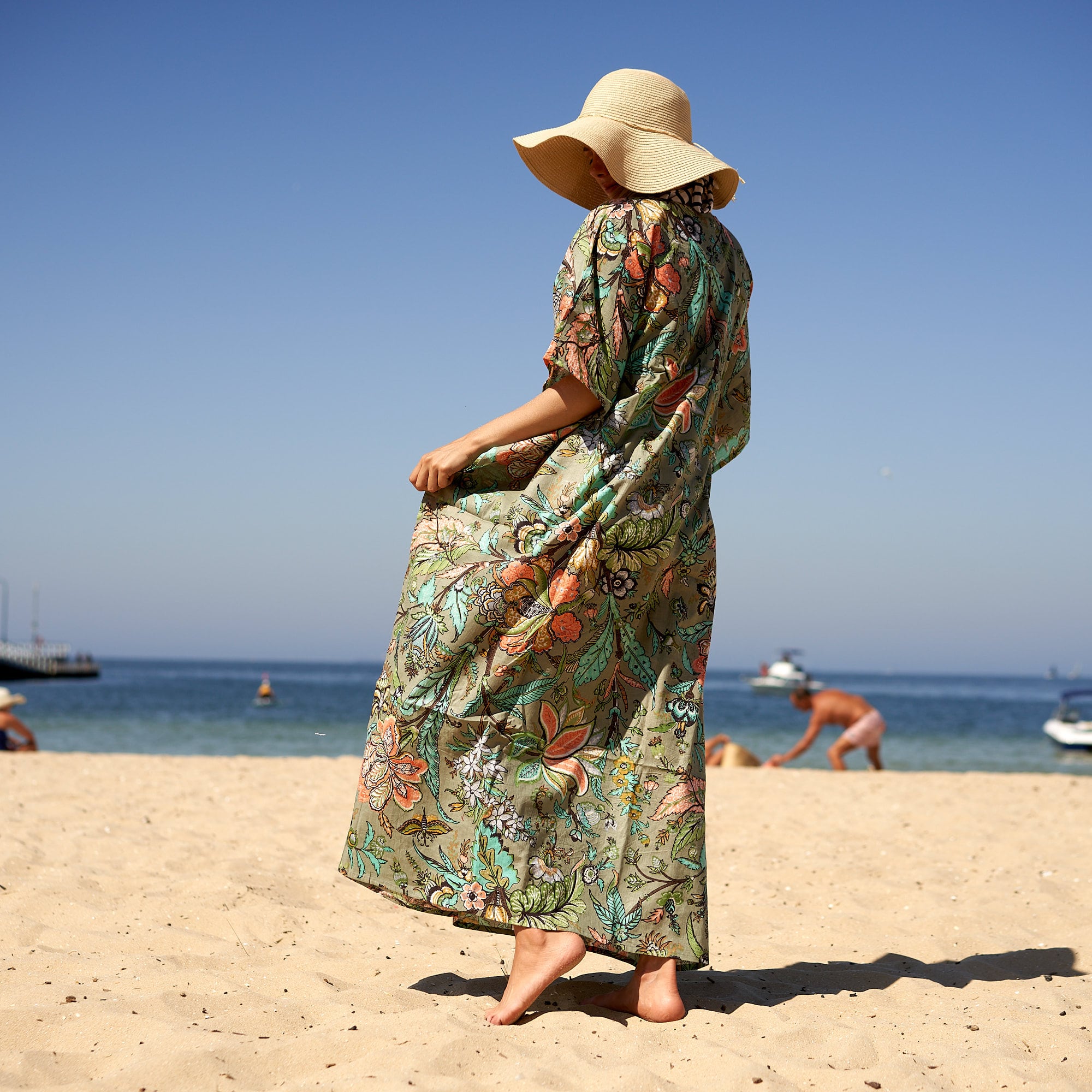 Holiday Florals' 100% Cotton Kaftan | Tropical Floral