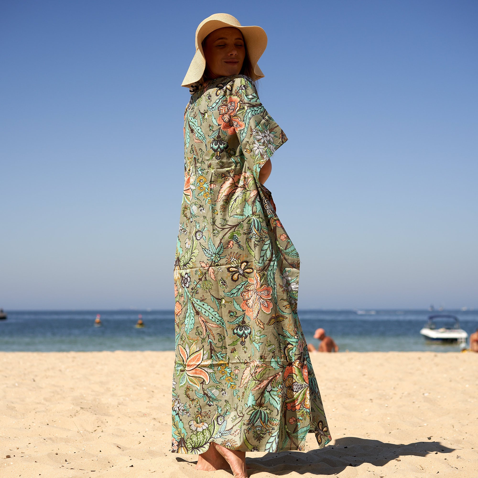 Holiday Florals' 100% Cotton Kaftan | Tropical Floral