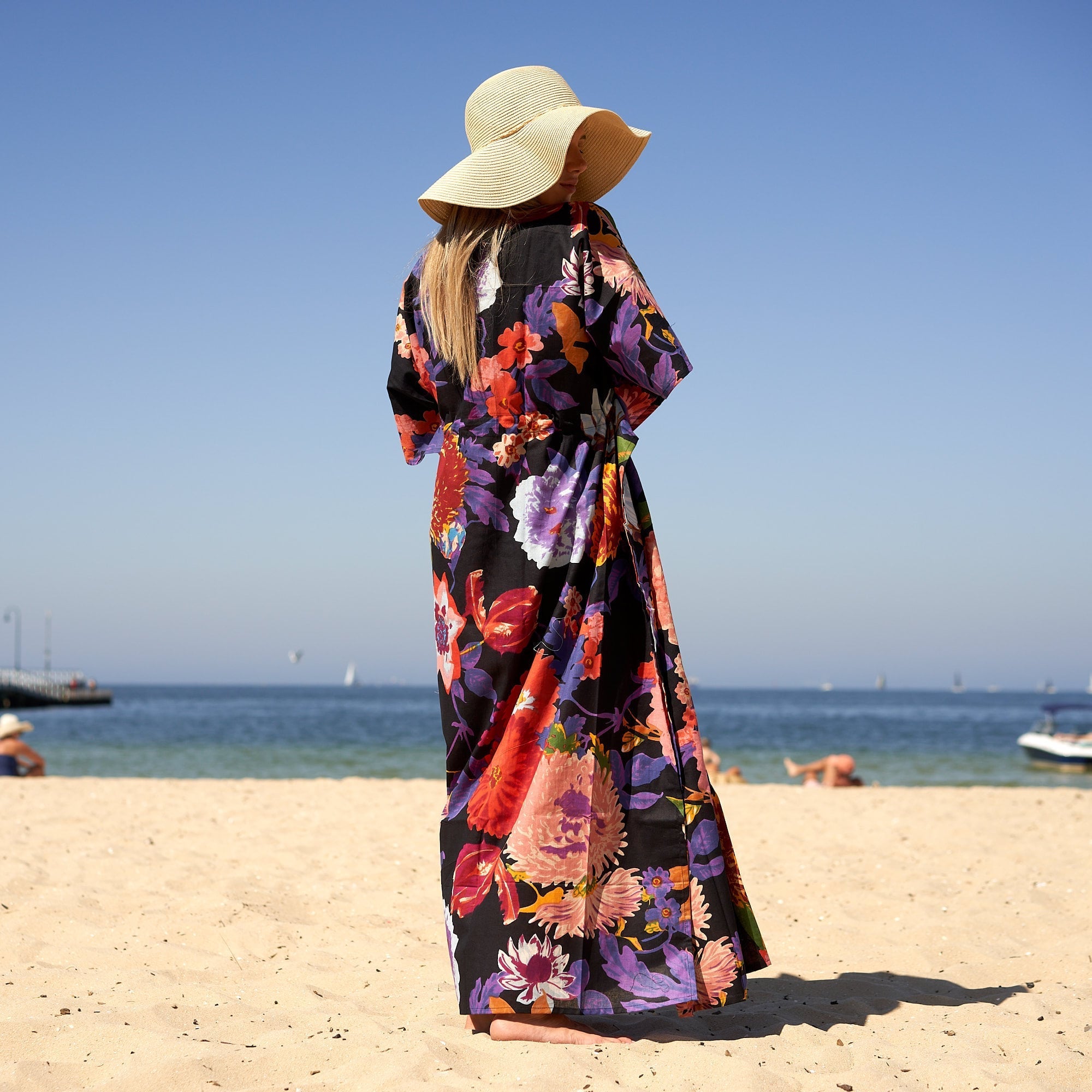 Midnight Jungle' 100% Cotton Kaftan | Tropical Boho