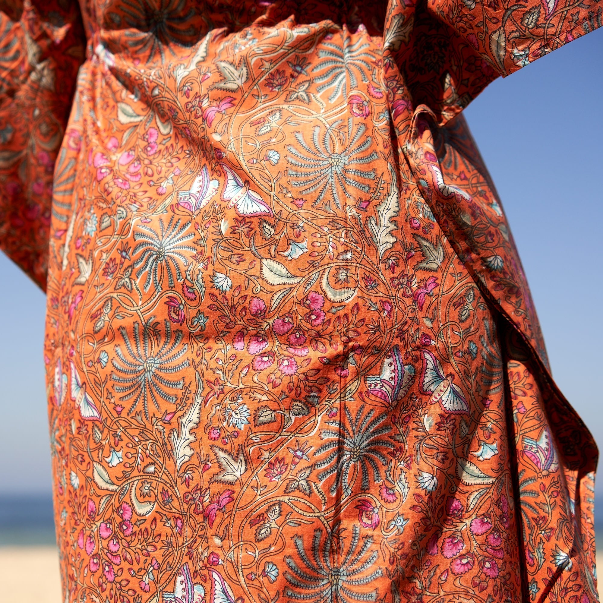 Butterflies & Blooms' 100% Cotton Kaftan | Floral Style