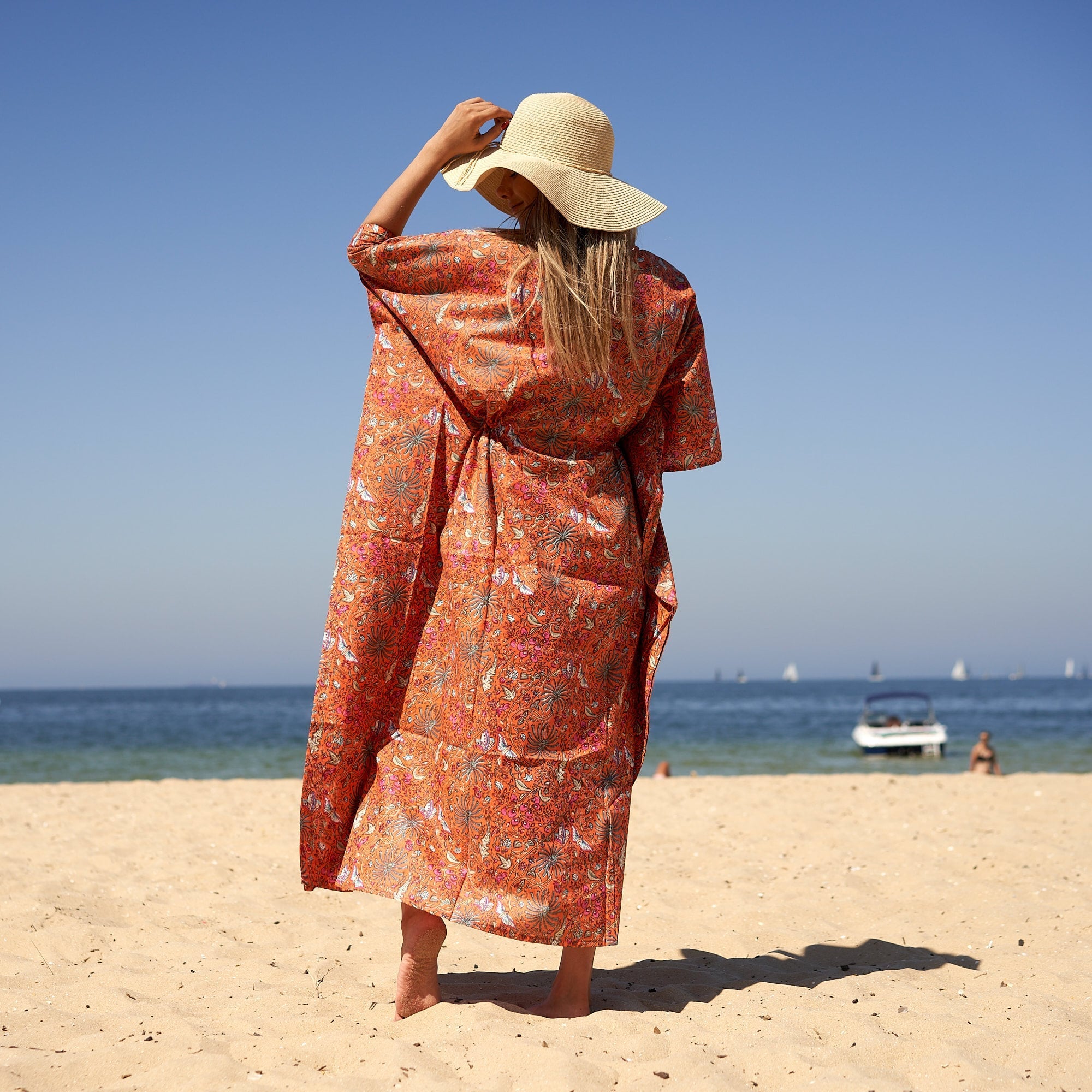 Butterflies & Blooms' 100% Cotton Kaftan | Floral Style