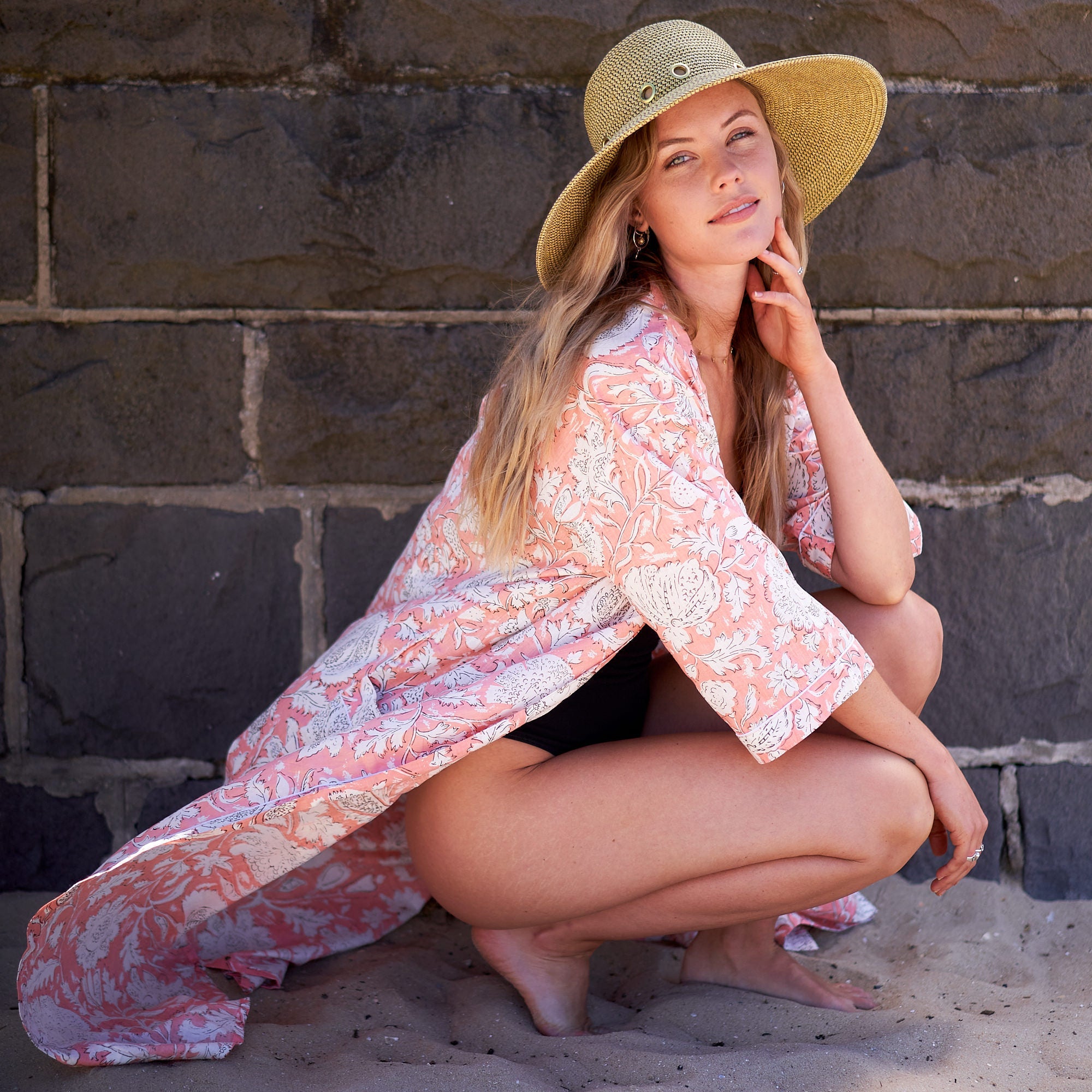 Island Romance Cotton Kimono Robe