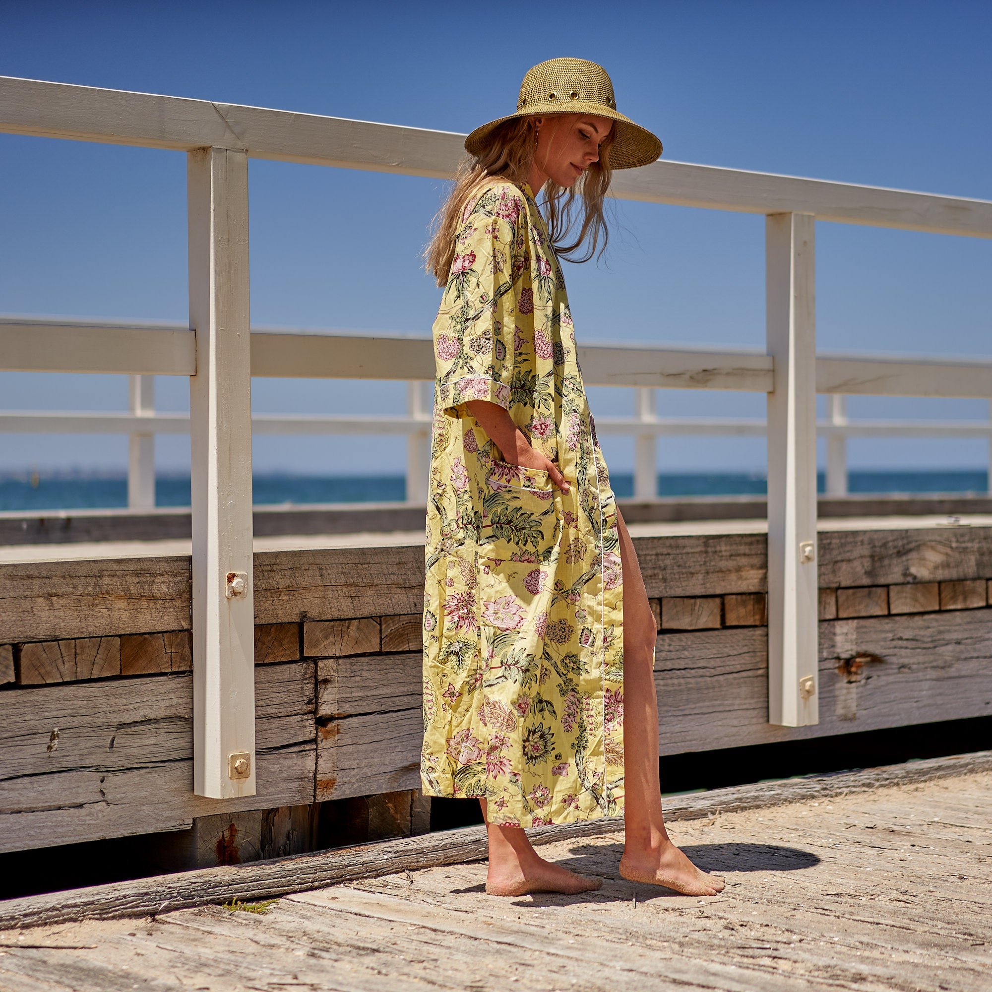 Take Me To The Beach Cotton Kimono Robe