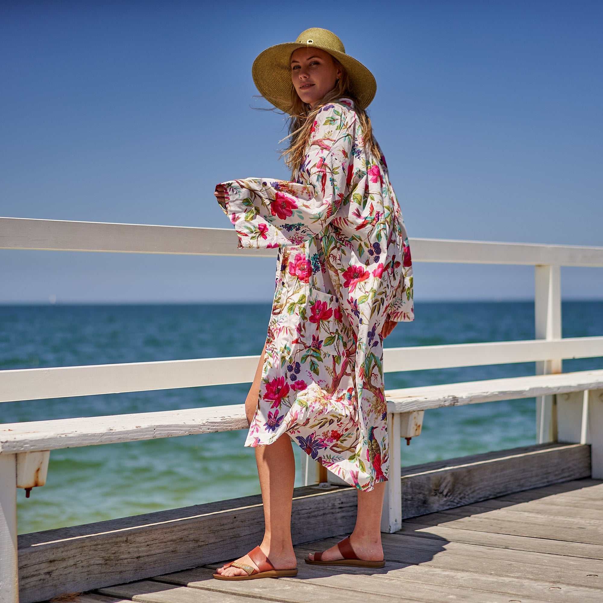 A Hint of Spring Cotton Kimono Robe