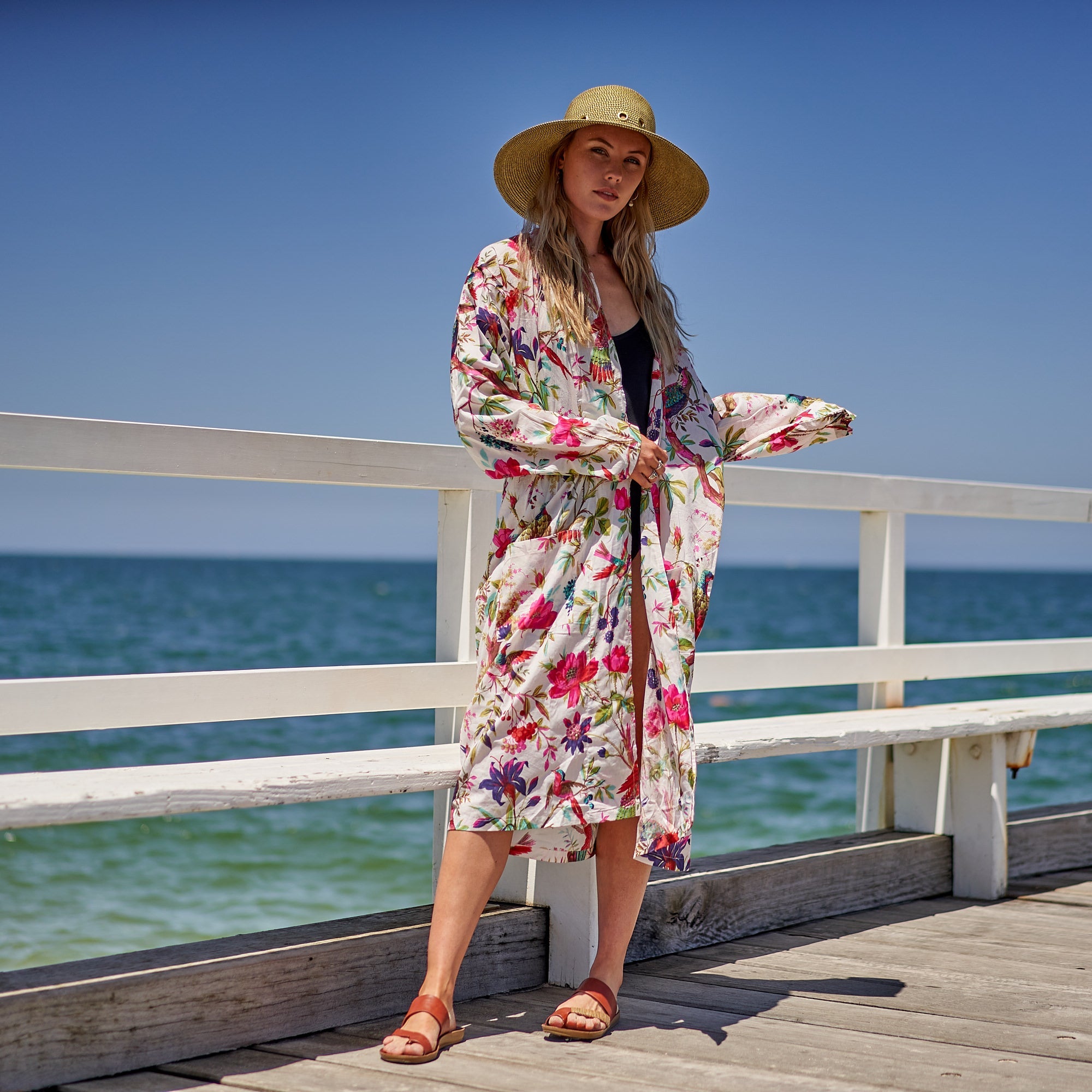 A Hint of Spring Cotton Kimono Robe