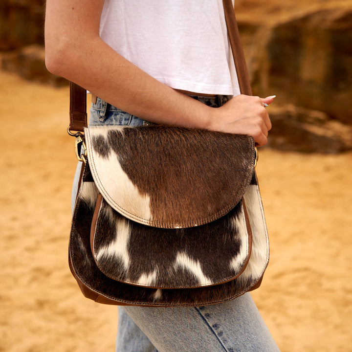 Cowhide Leather Crossbody Bag - Dia Messenger Style