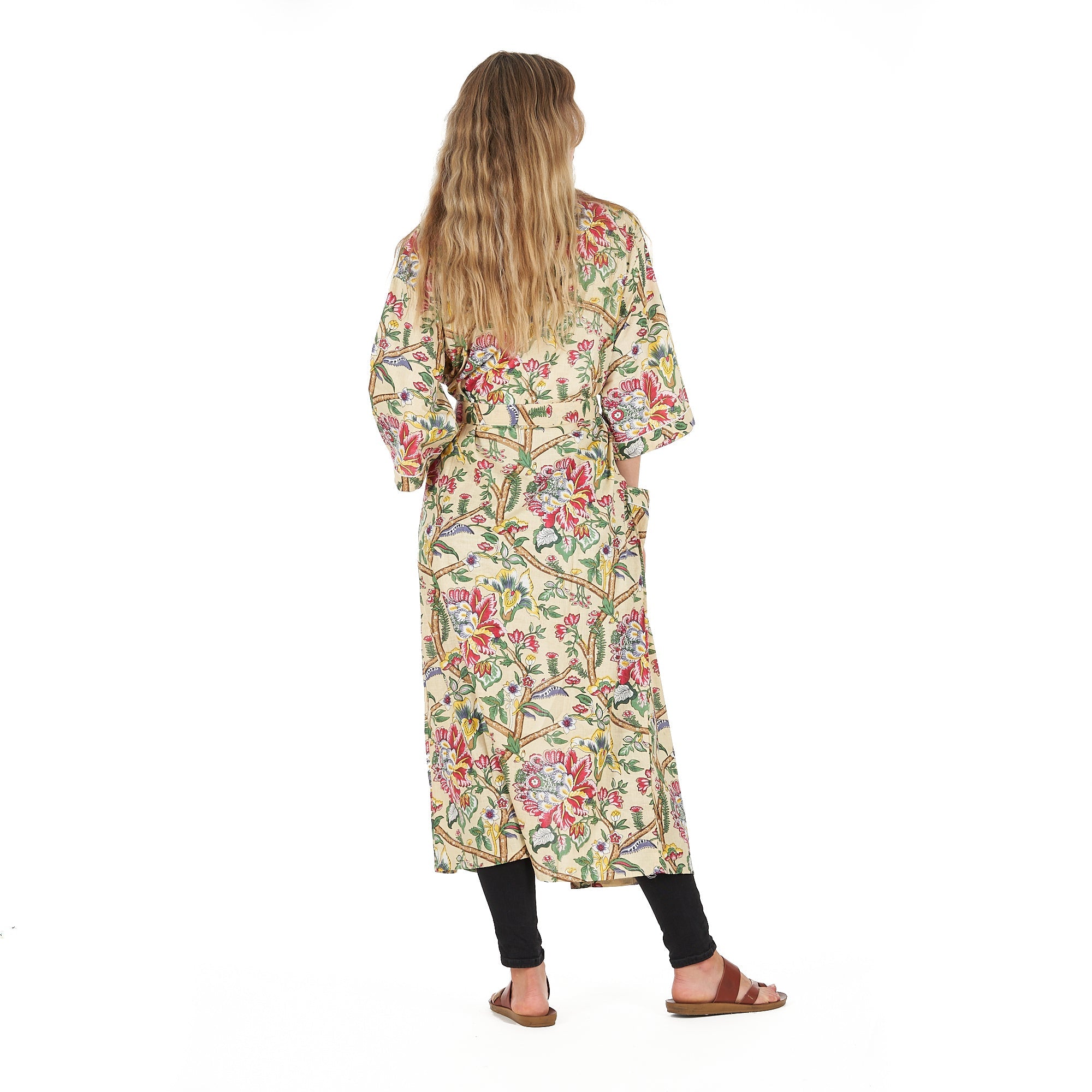 Yellow Sherbet Florals Kimono Robe