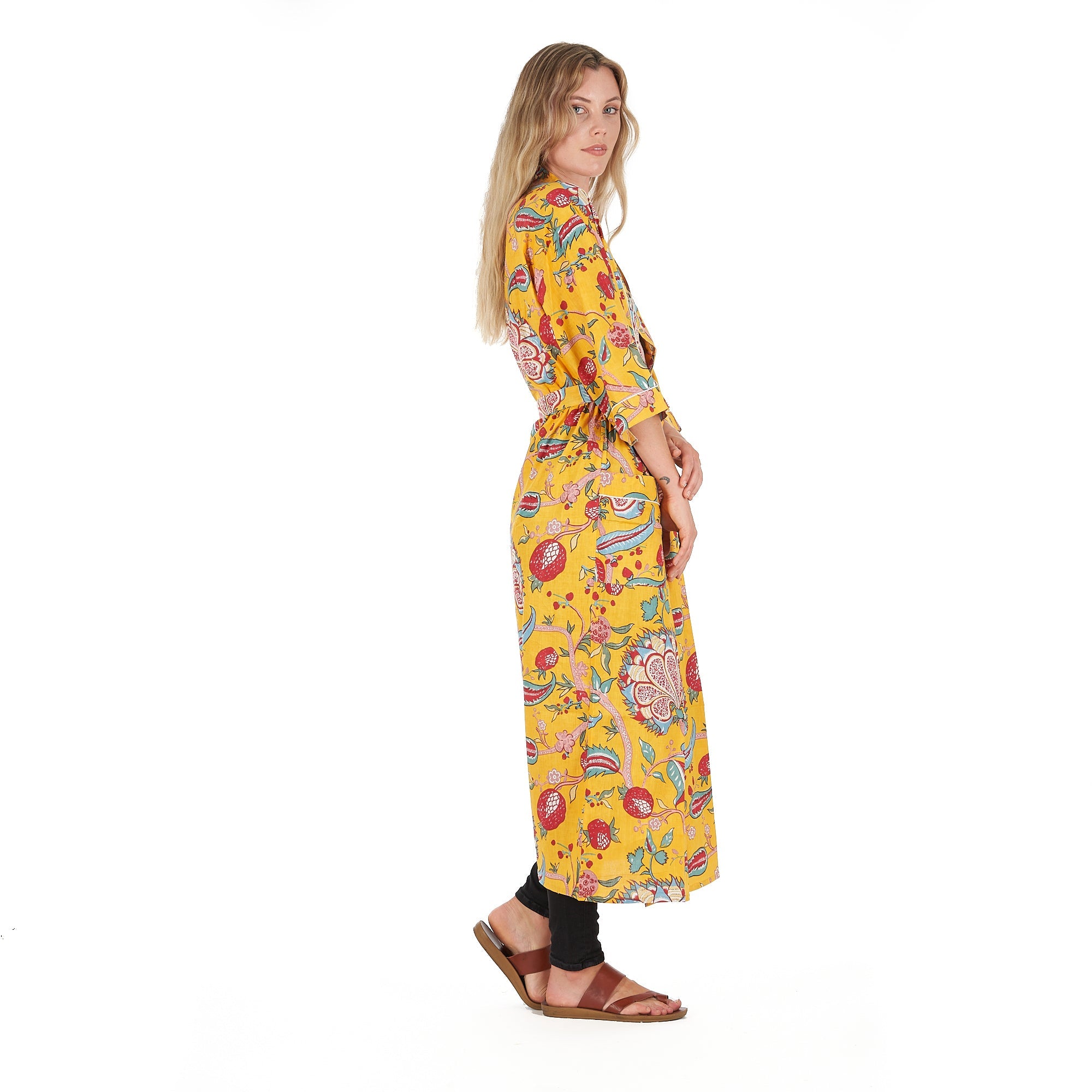 Frida's Vibrant Forest Kimono Robe