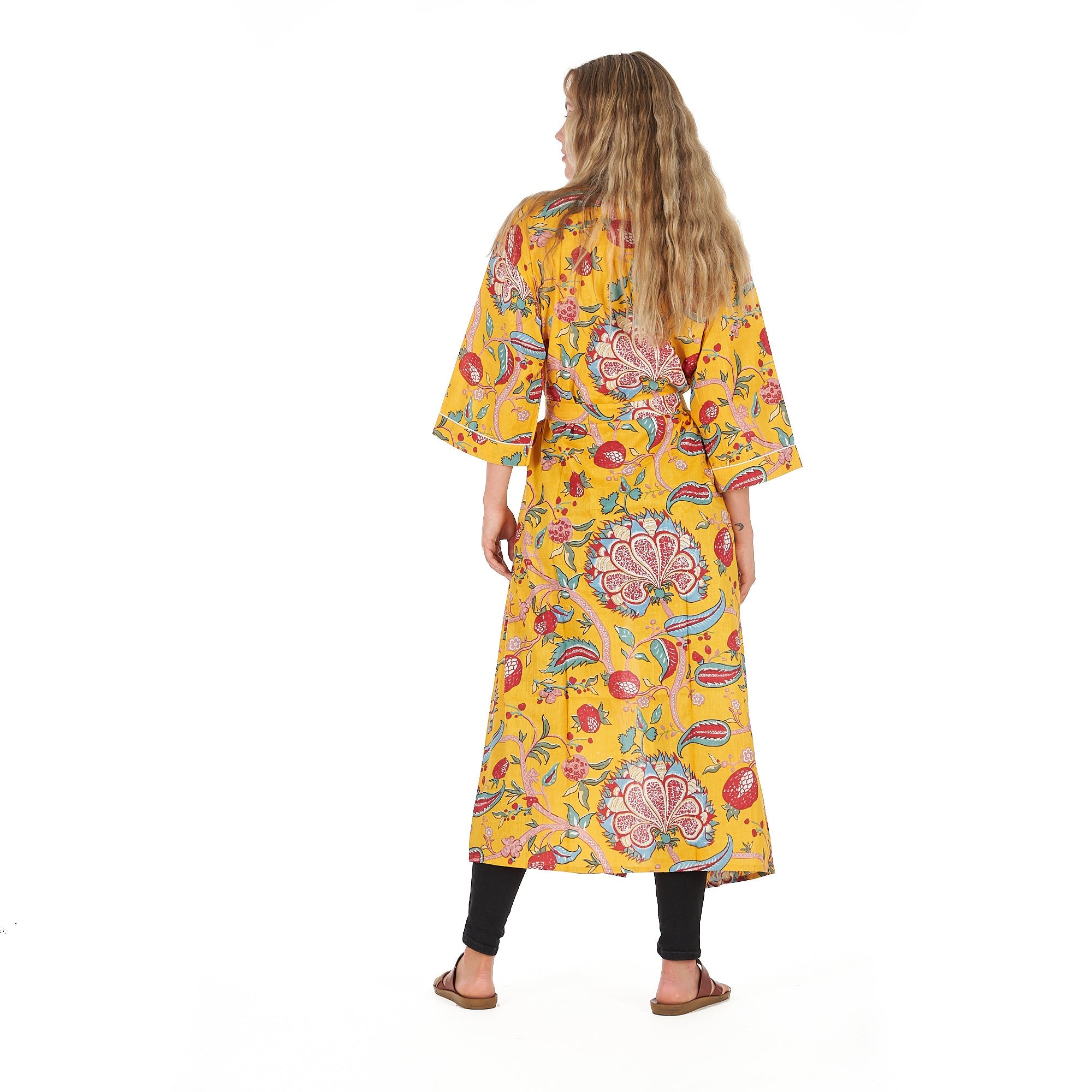 Frida's Vibrant Forest Kimono Robe