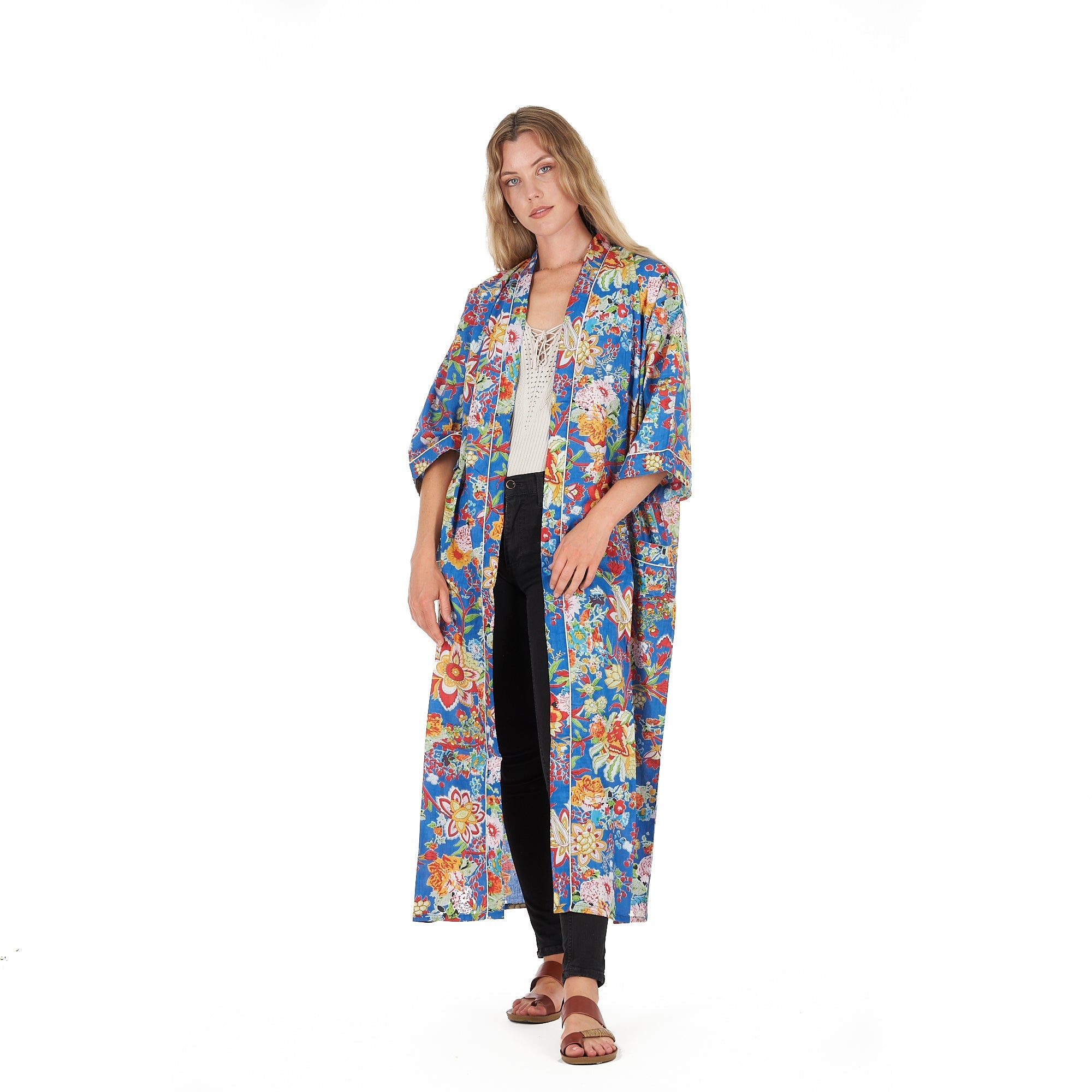 Forever In Blue Cotton Kimono Robe