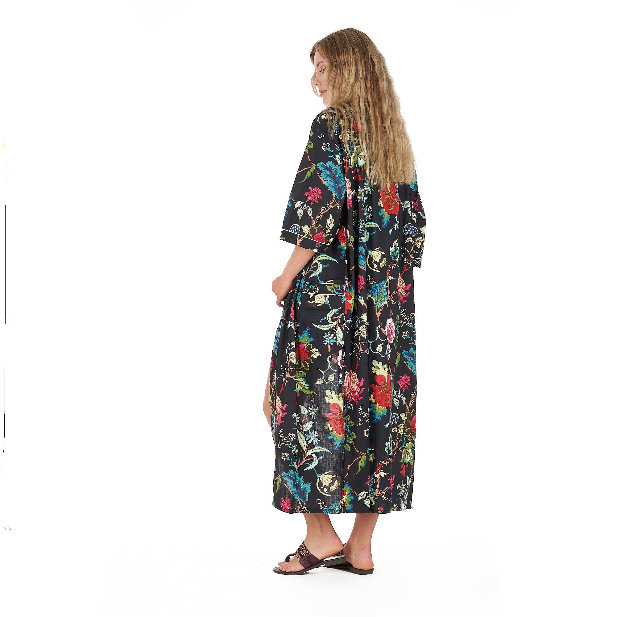 Noir Nights Cotton Kimono Robe