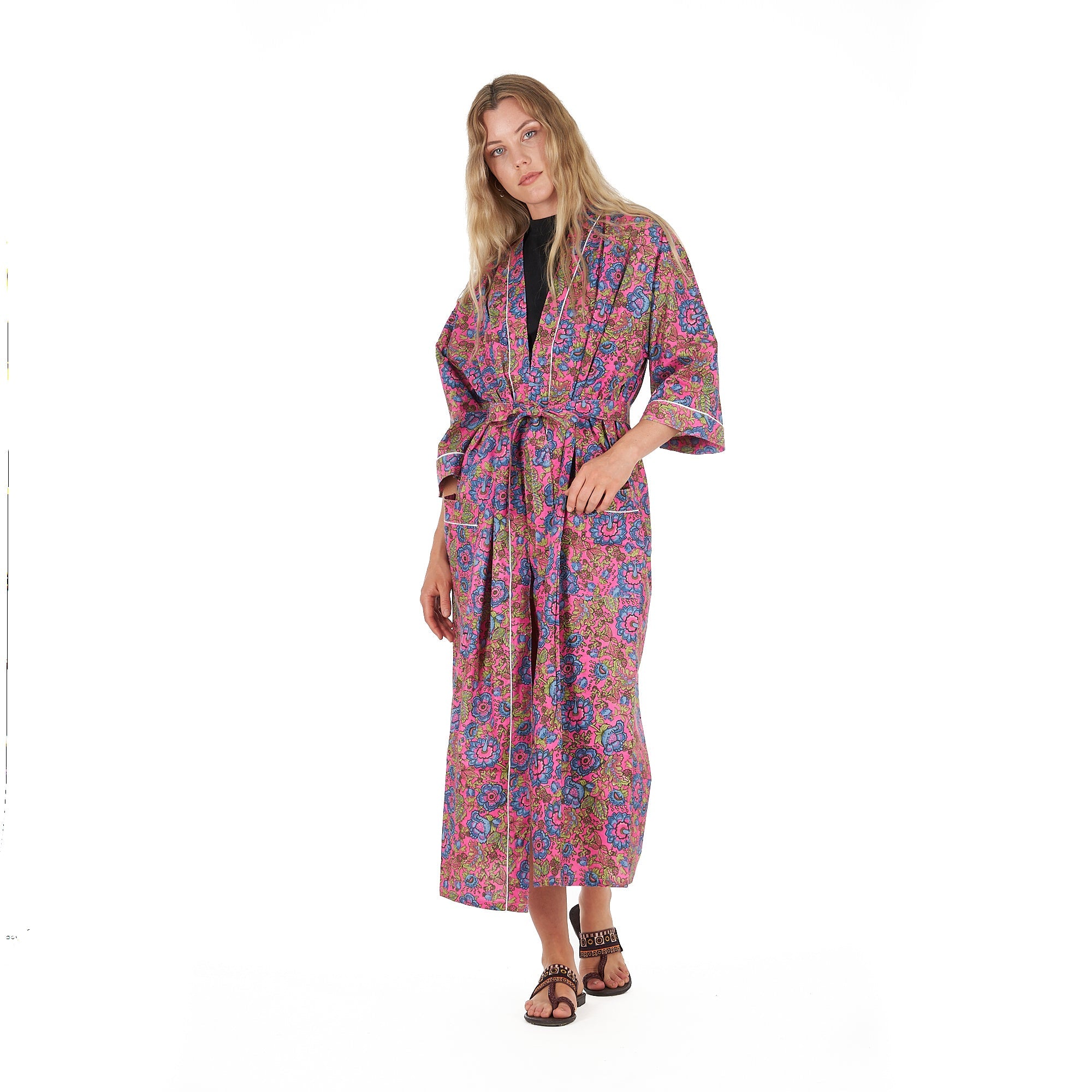 Floral Euphoria Cotton Kimono Robe