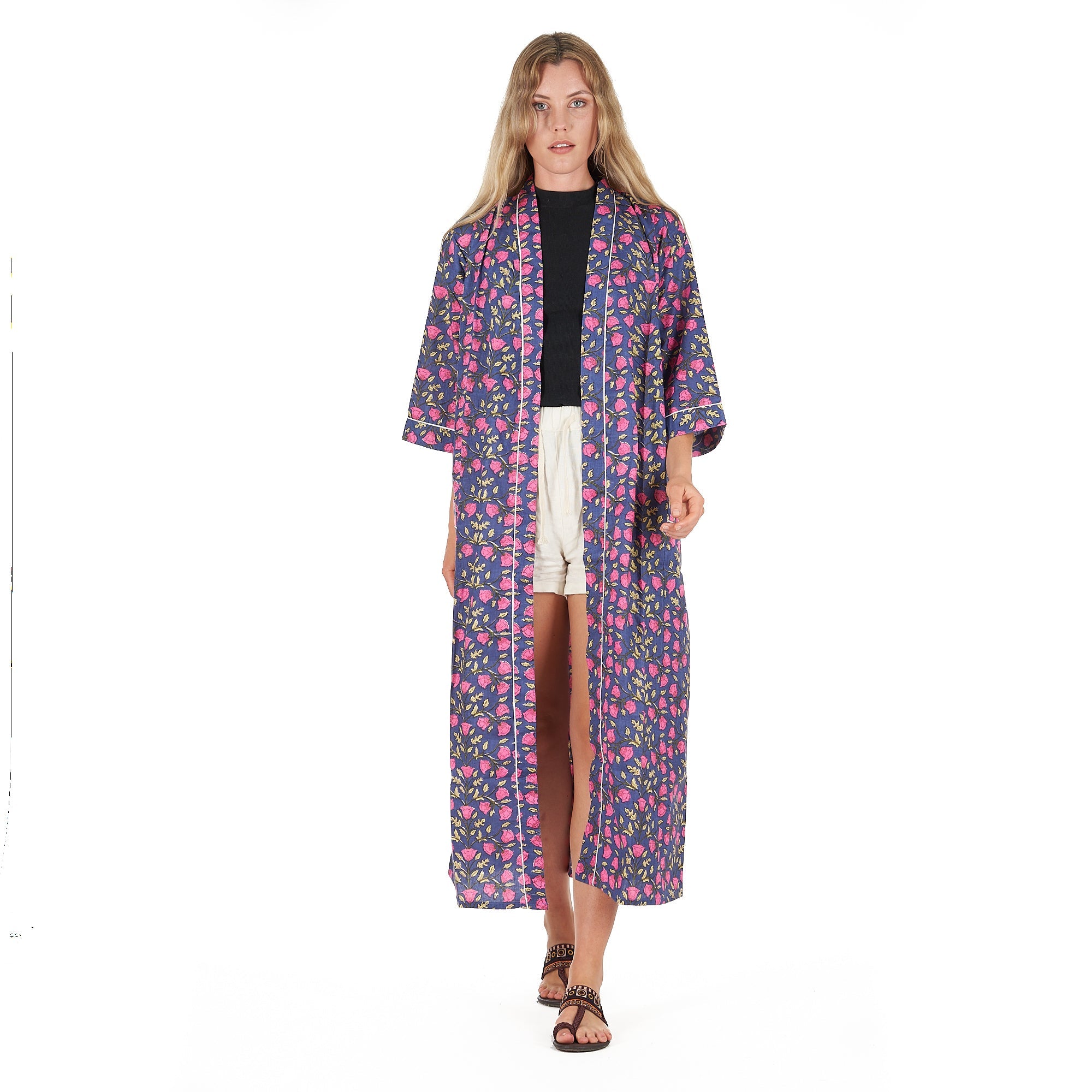 Floral Euphoria Cotton Kimono Robe