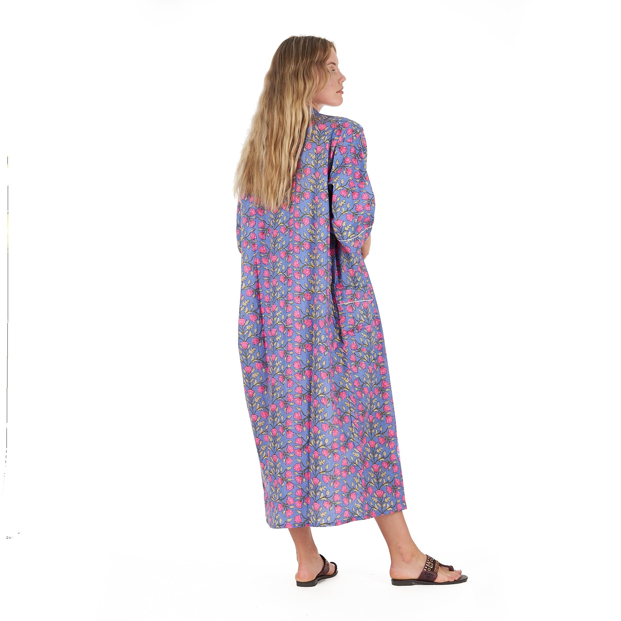 Floral Harmony Cotton Kimono Robe