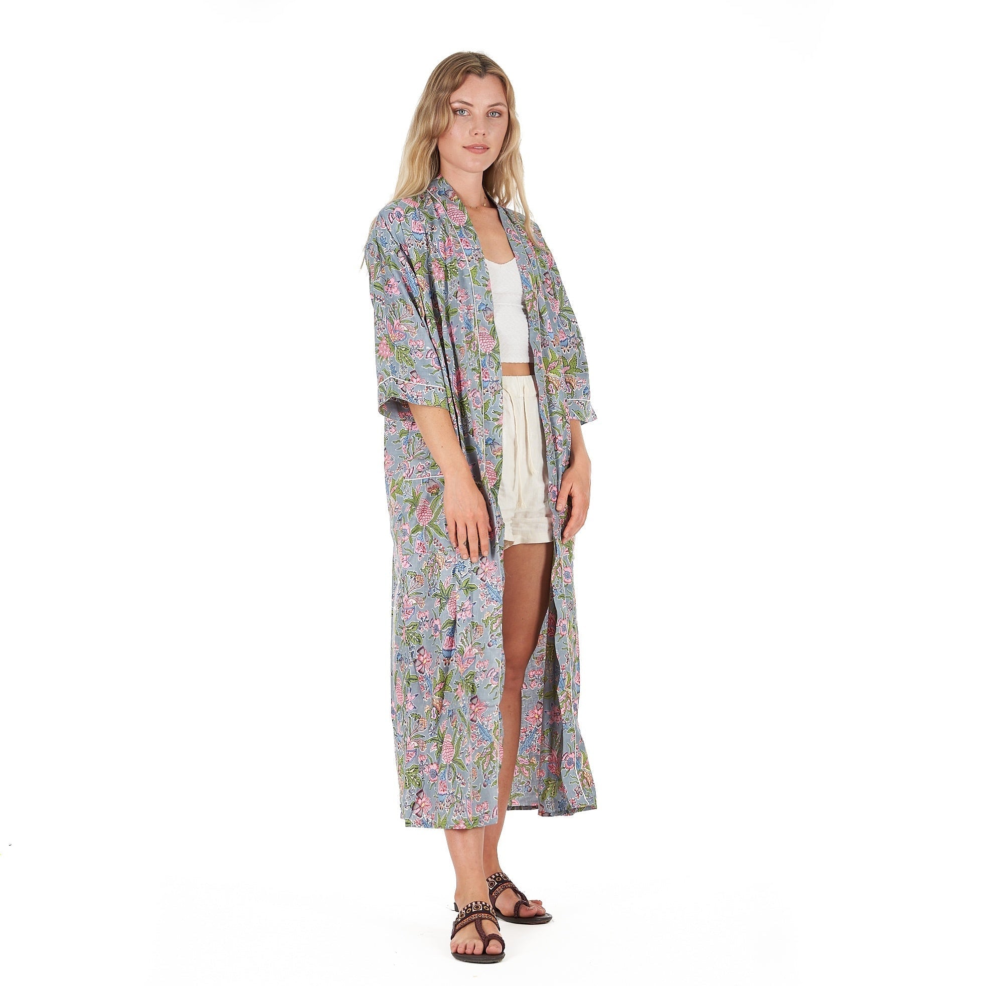 Coastal Escape Cotton Kimono Robe