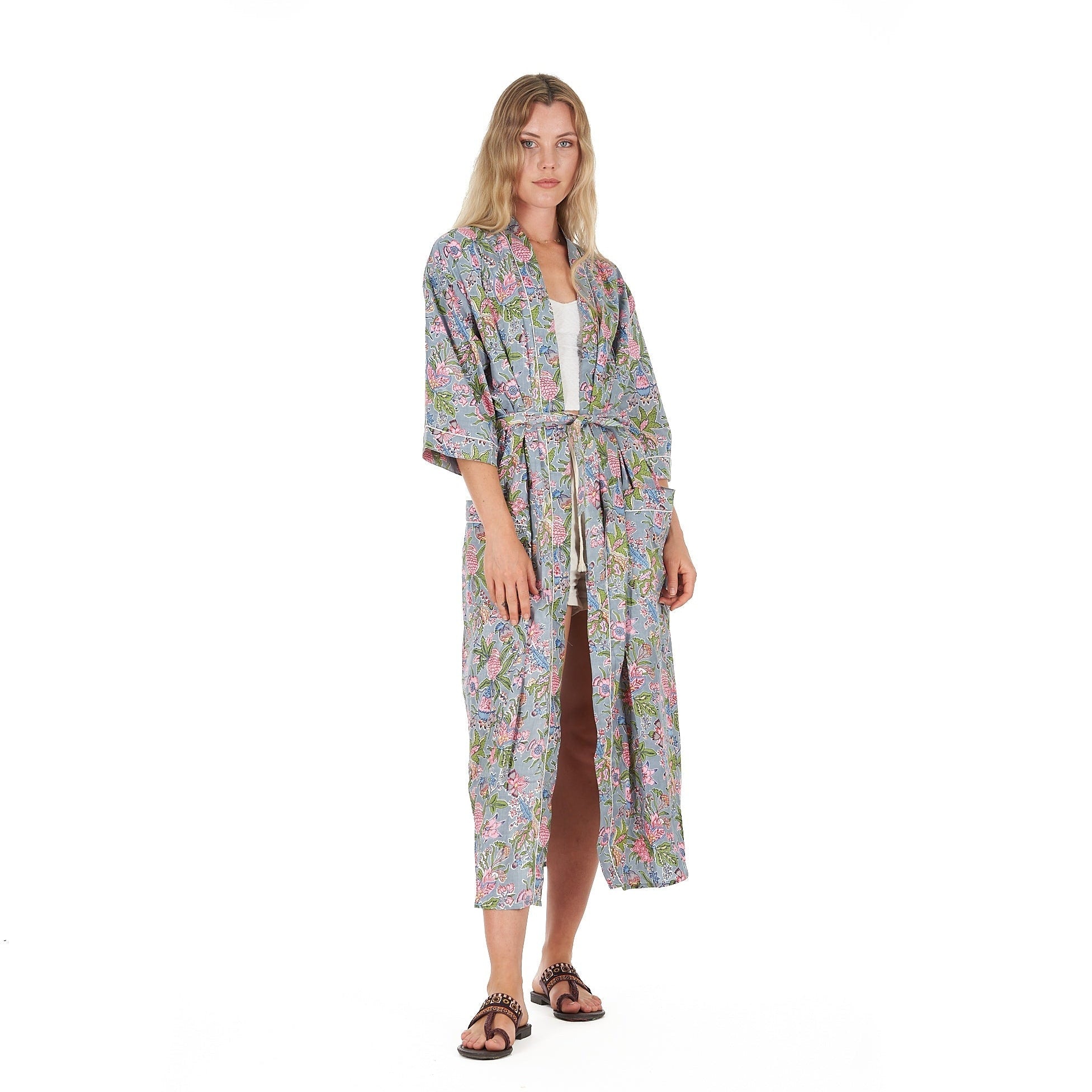 Coastal Escape Cotton Kimono Robe