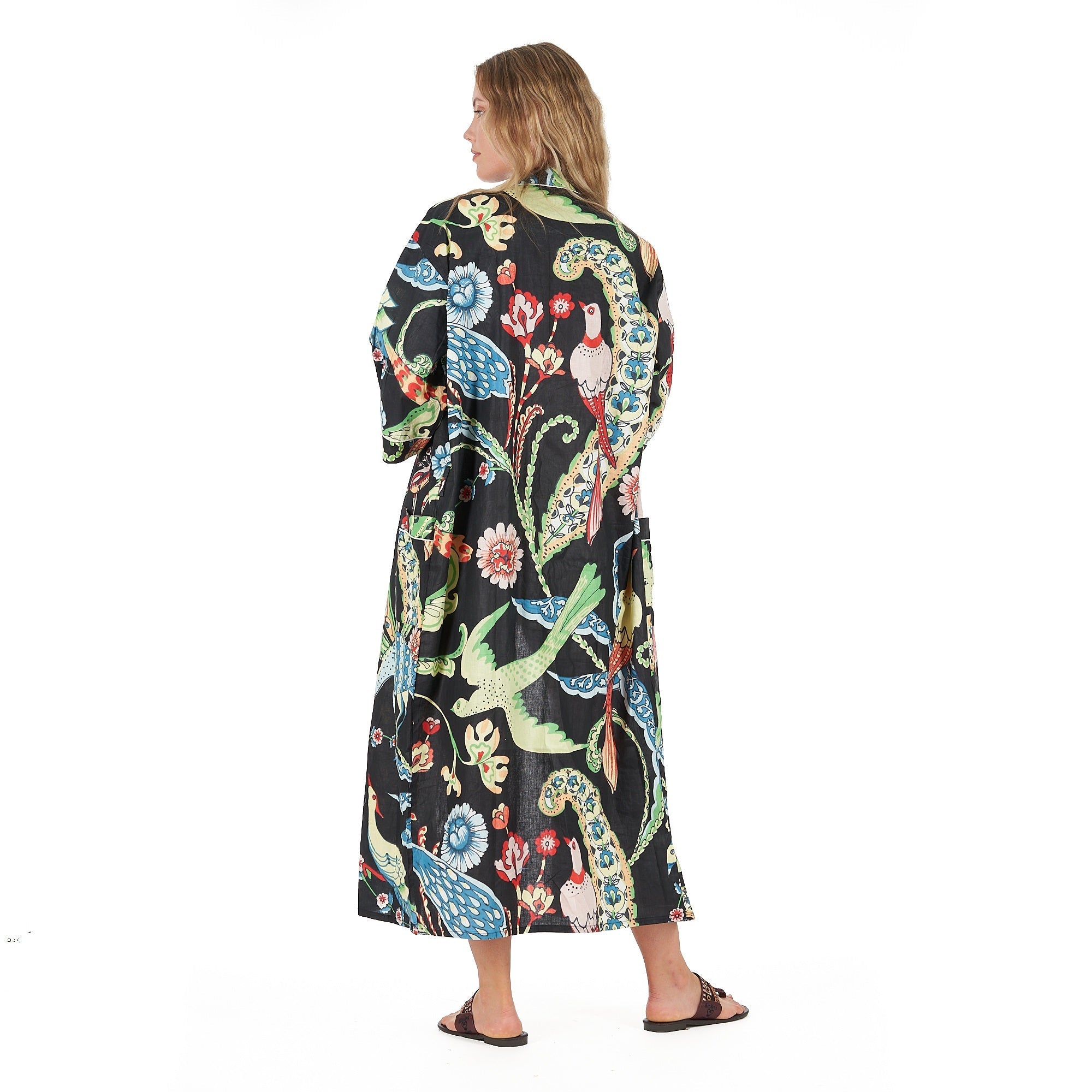 Ebony Exotica Cotton Kimono Robe