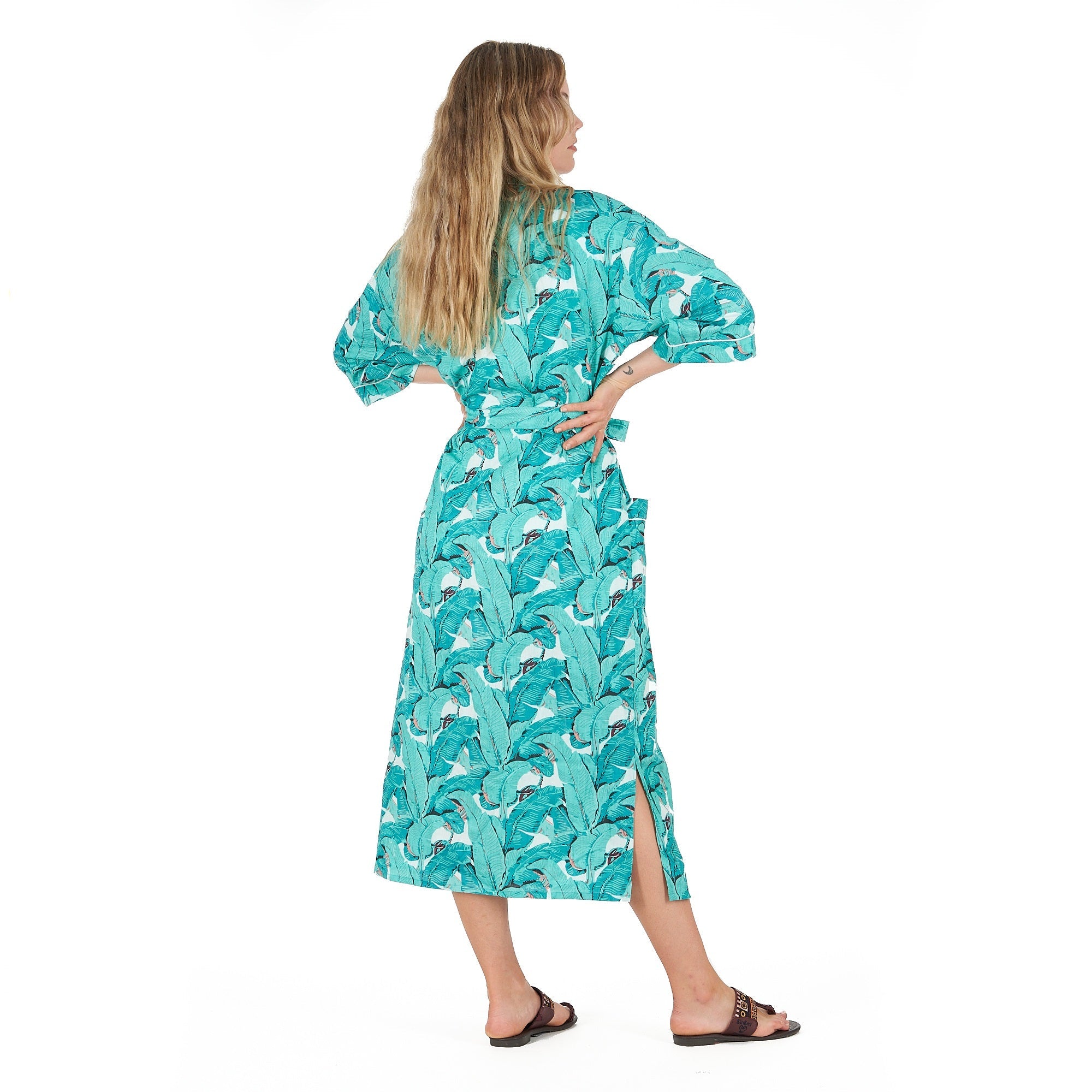 Rainforest Rhapsody Cotton Kimono Robe