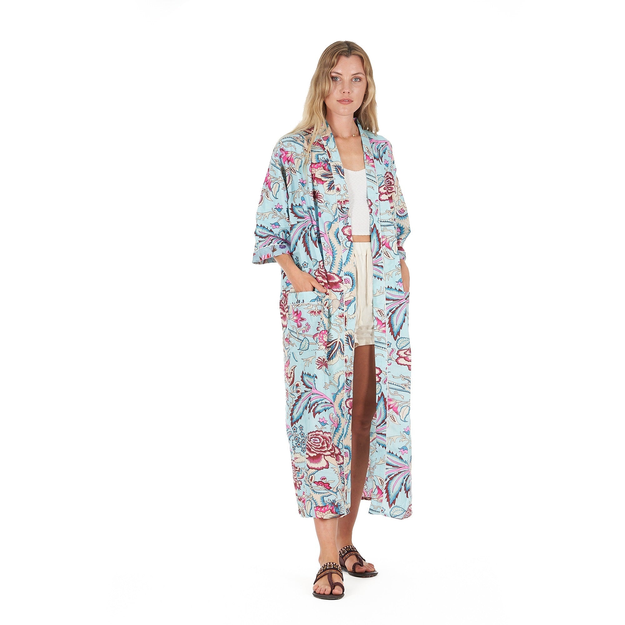 Island Euphoria Cotton Kimono Robe