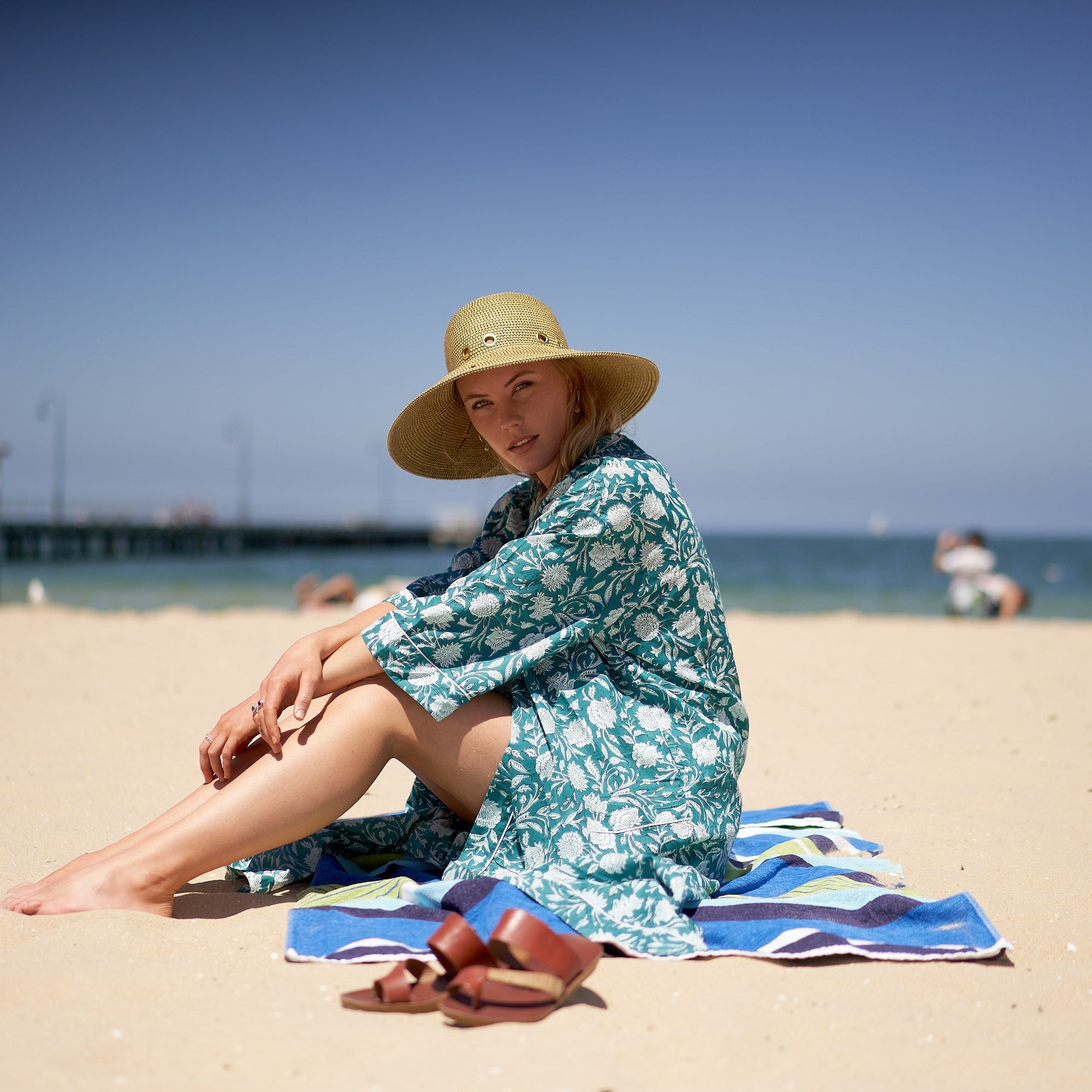 Beach Escape 100% Cotton Kimono Robe