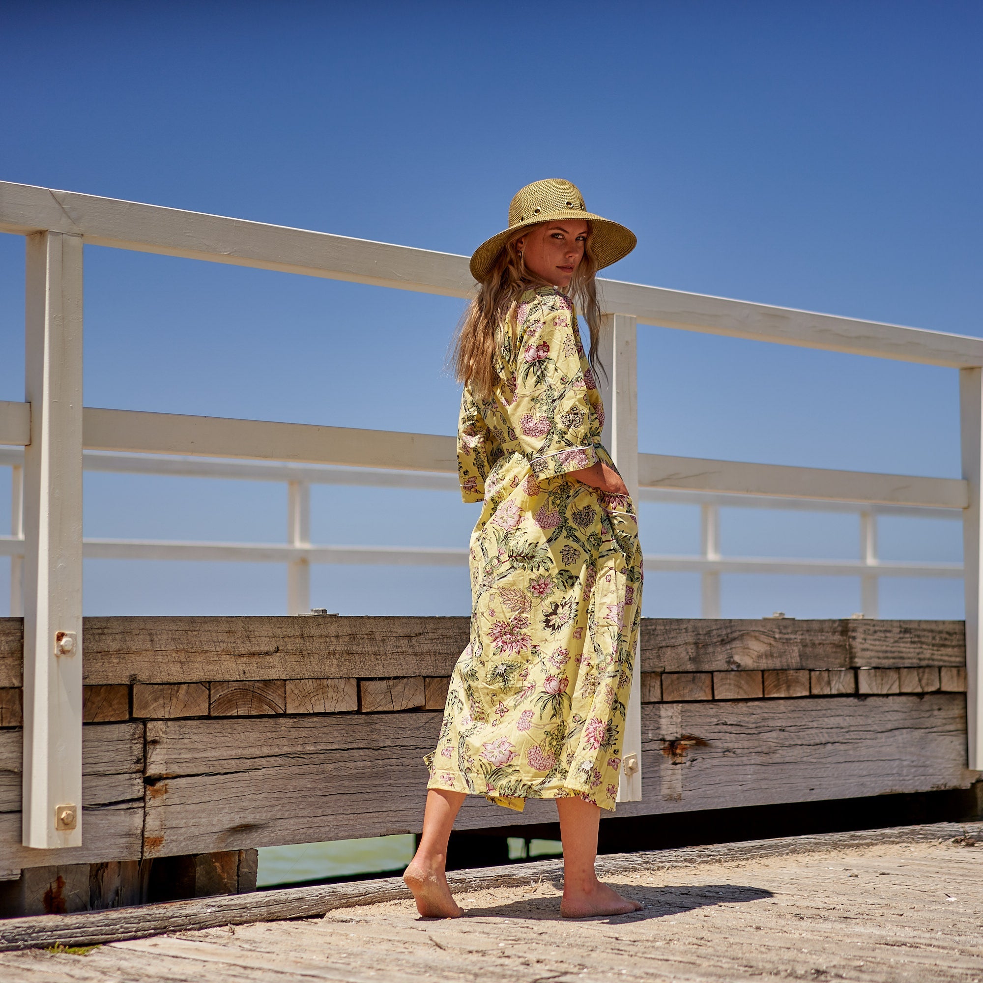 Take Me To The Beach Cotton Kimono Robe