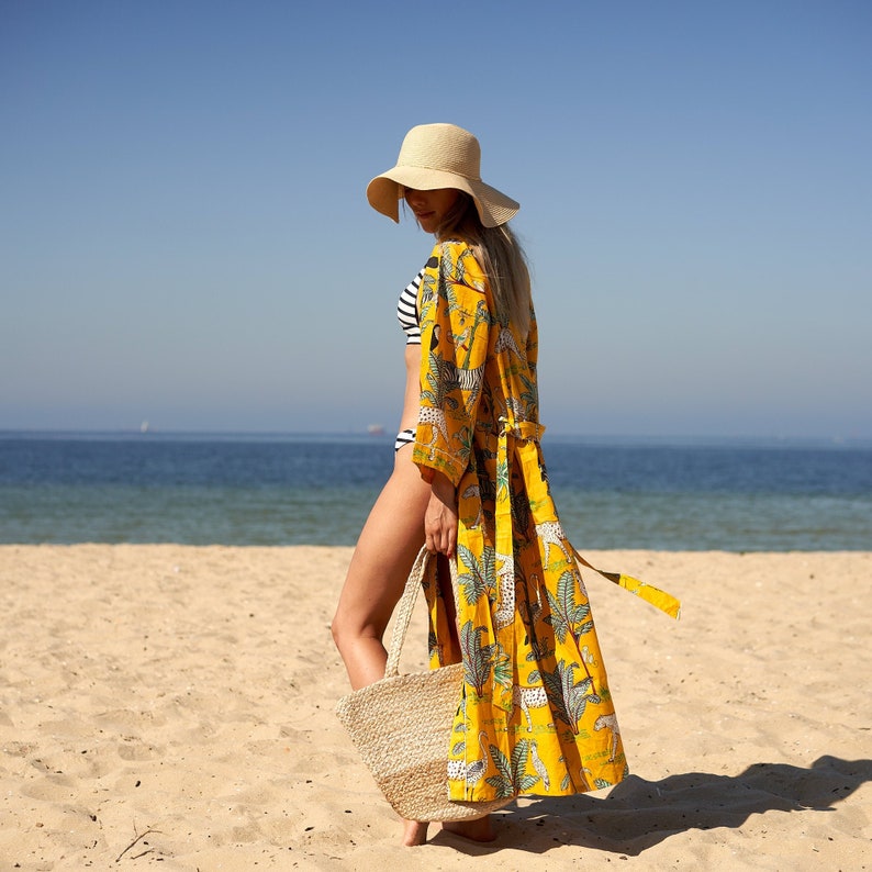 Safari Soiree' 100% Cotton Kimono Robe | Jungle Inspired