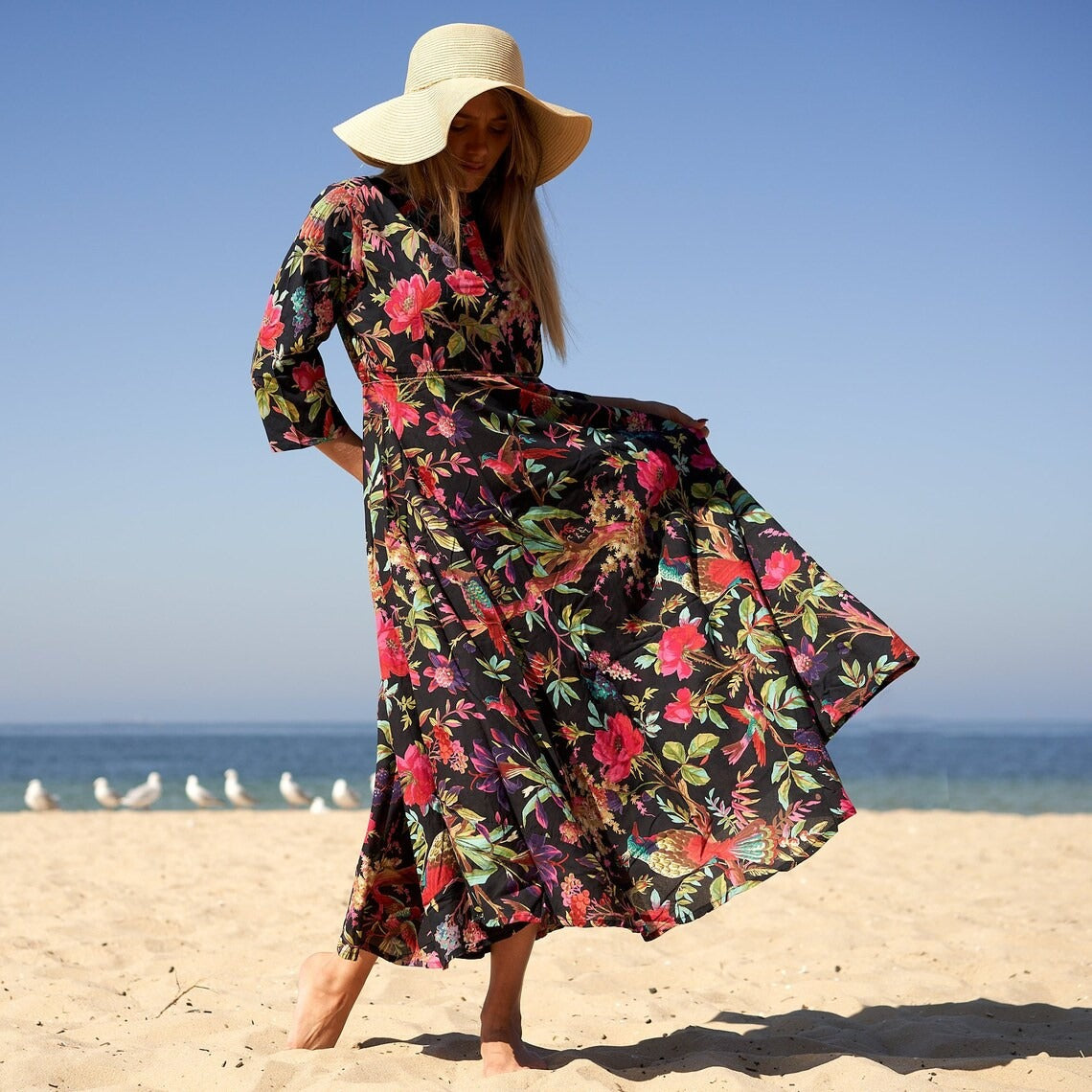 Tropical Treasures Maxi Dress | 100% Cotton, Flowy