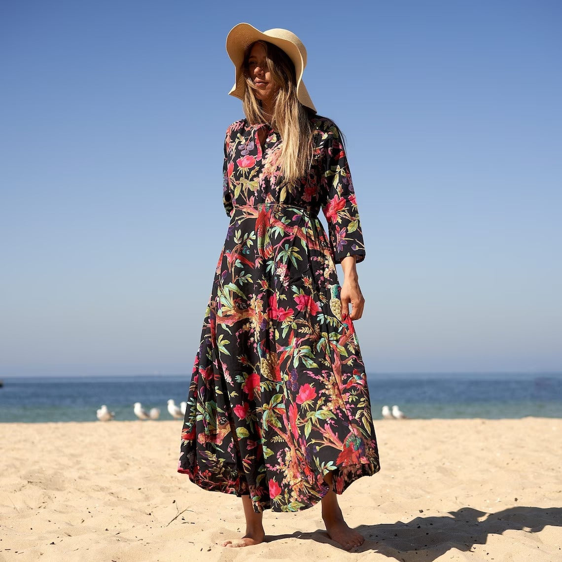 Tropical Treasures Maxi Dress | 100% Cotton, Flowy