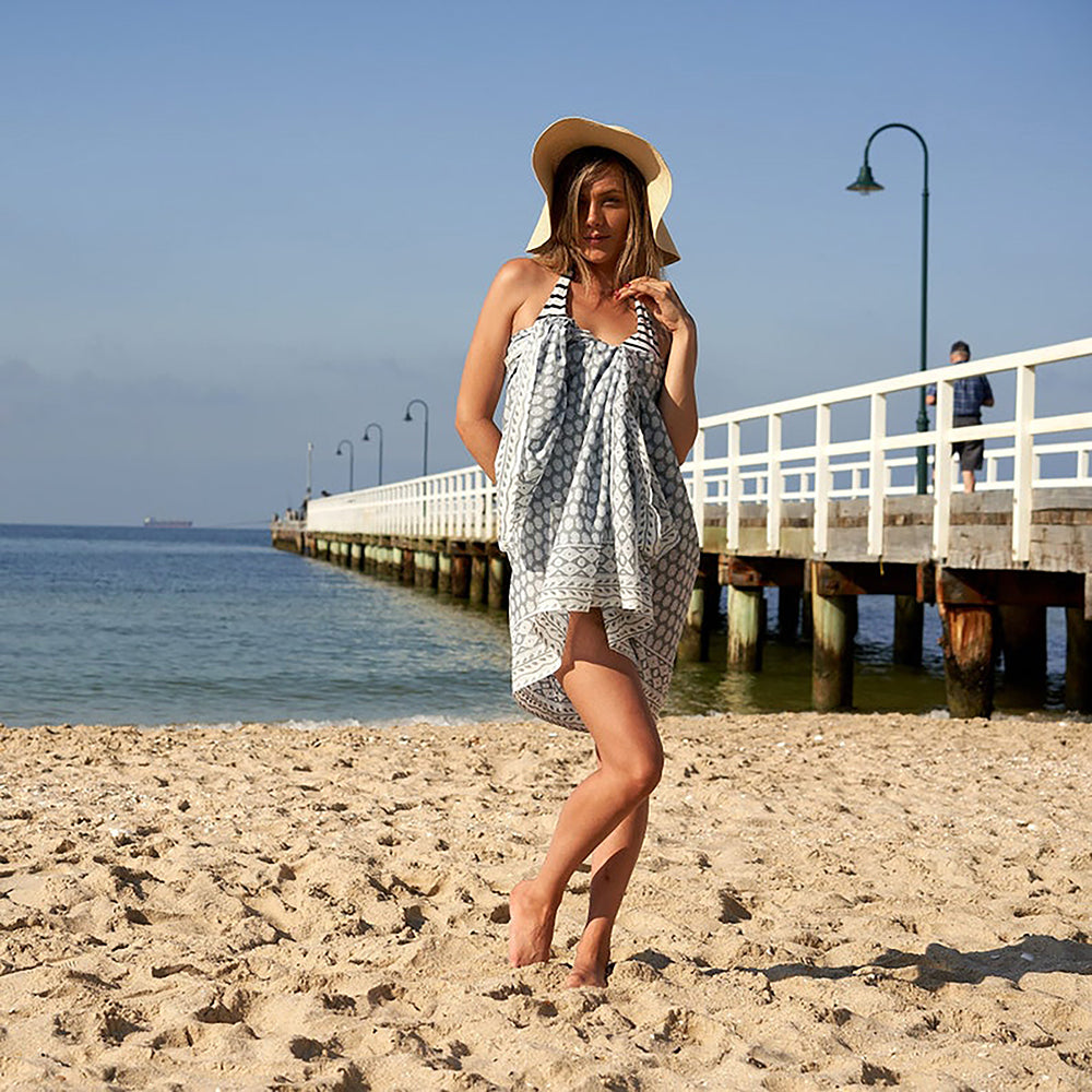 Shoreline Serenity' 100% Cotton Sarong | Beach Style