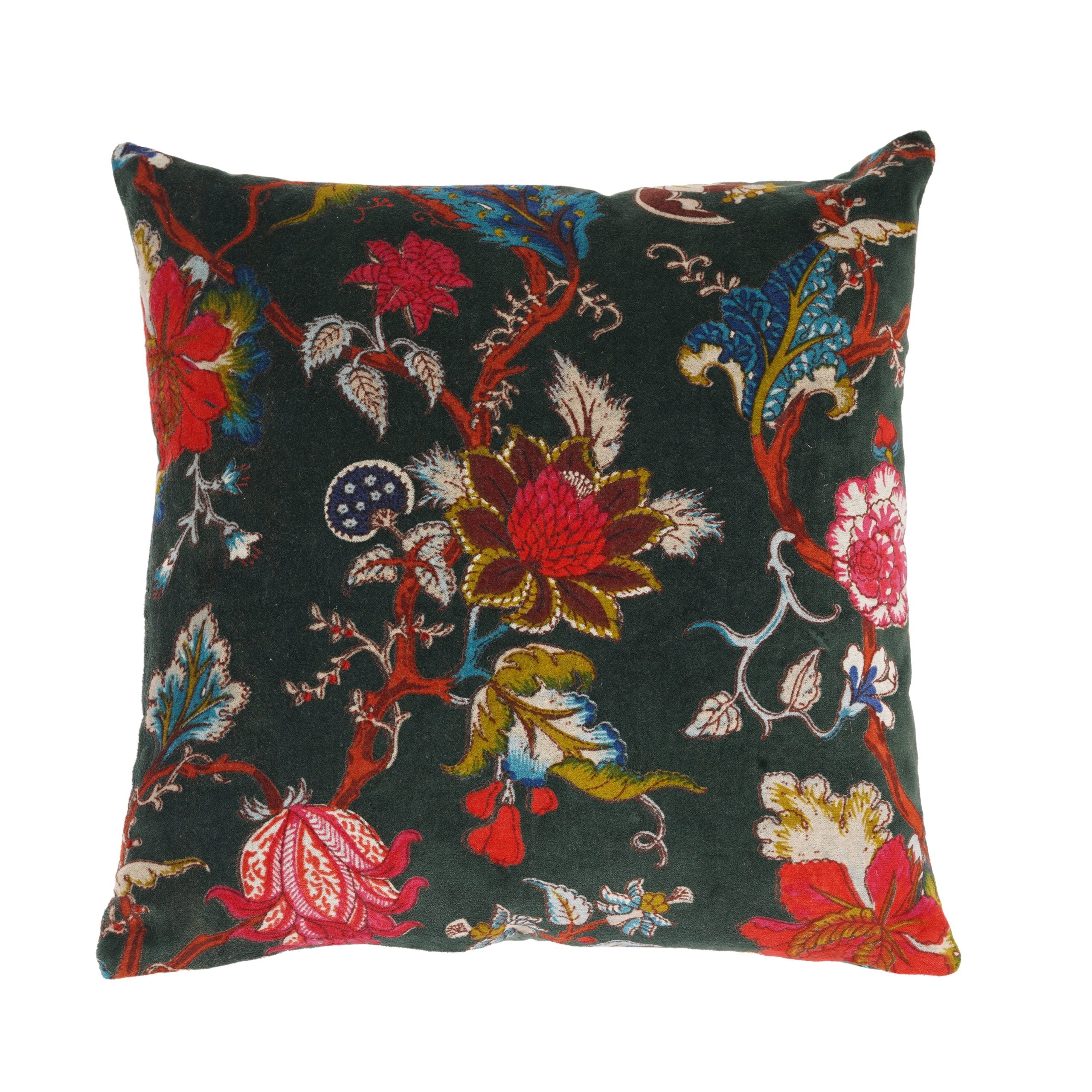 Velvet Floral Cushion Cover - Frida Inspired Design