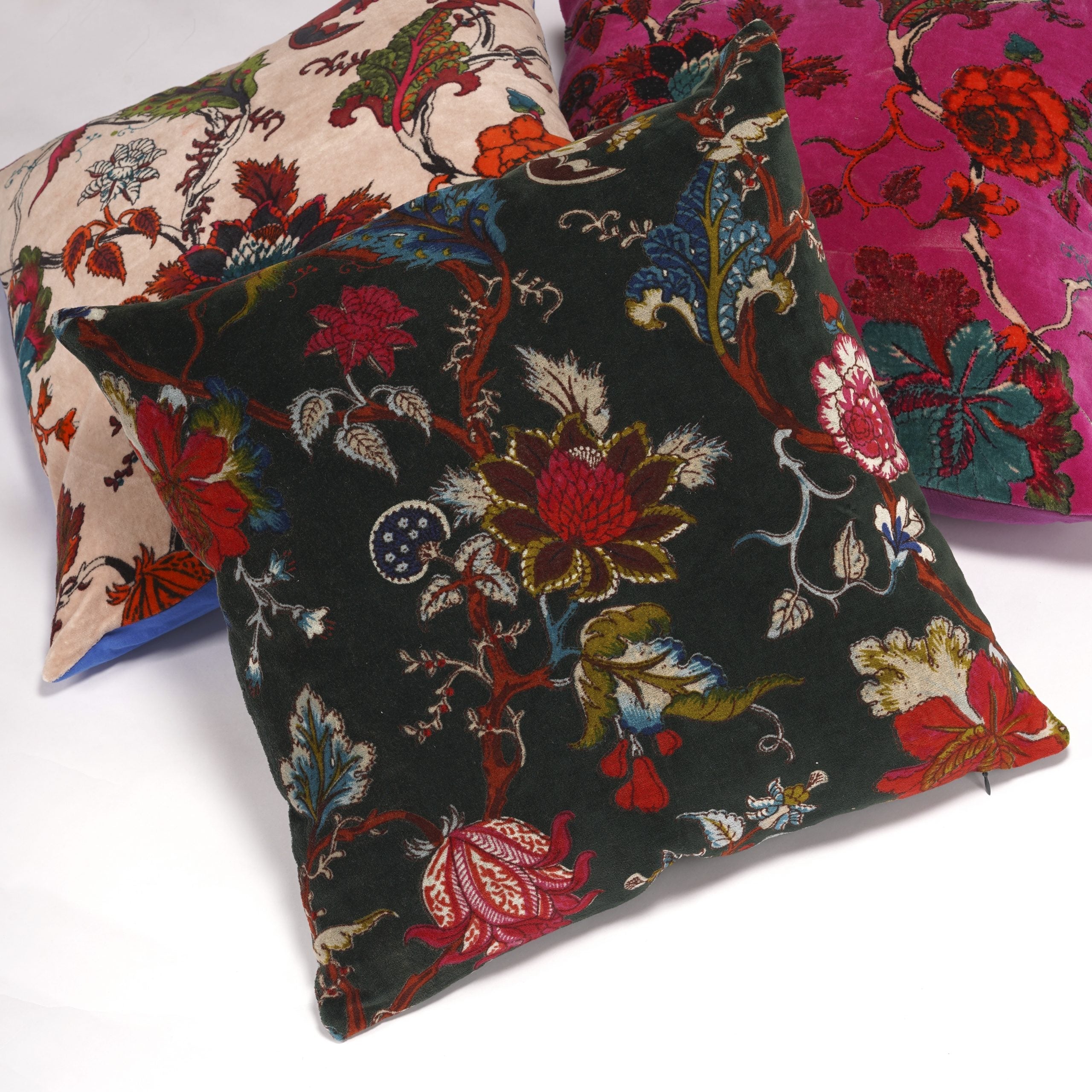 Velvet Floral Cushion Cover - Frida Inspired Design